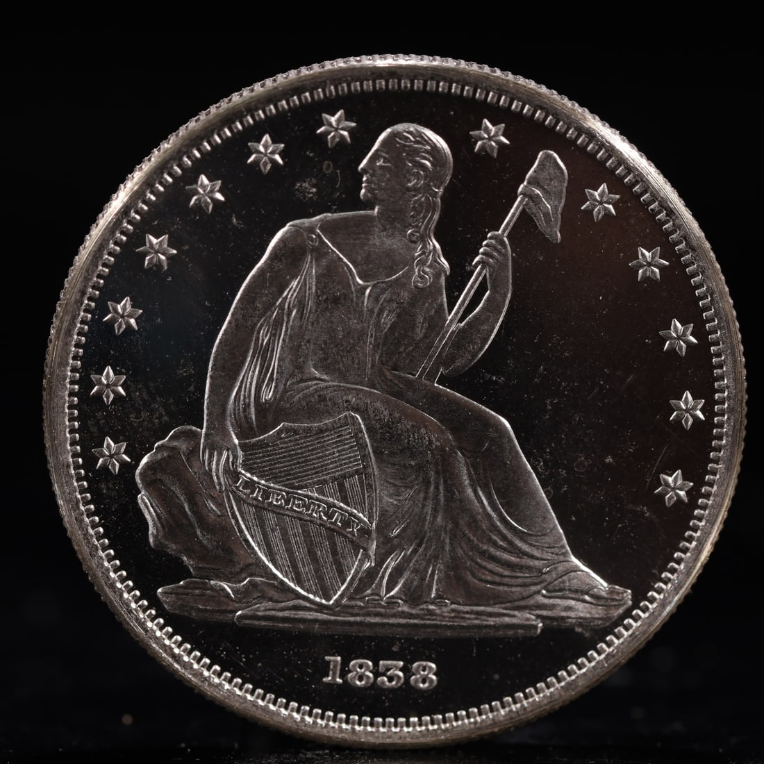 USA One Dollar 1858 Coin: American coin. IN GOD WE TRUST / LIBERTY / 1858 / UNITED STATES OF AMERICA / ONE DOL. Weight:26.9g.