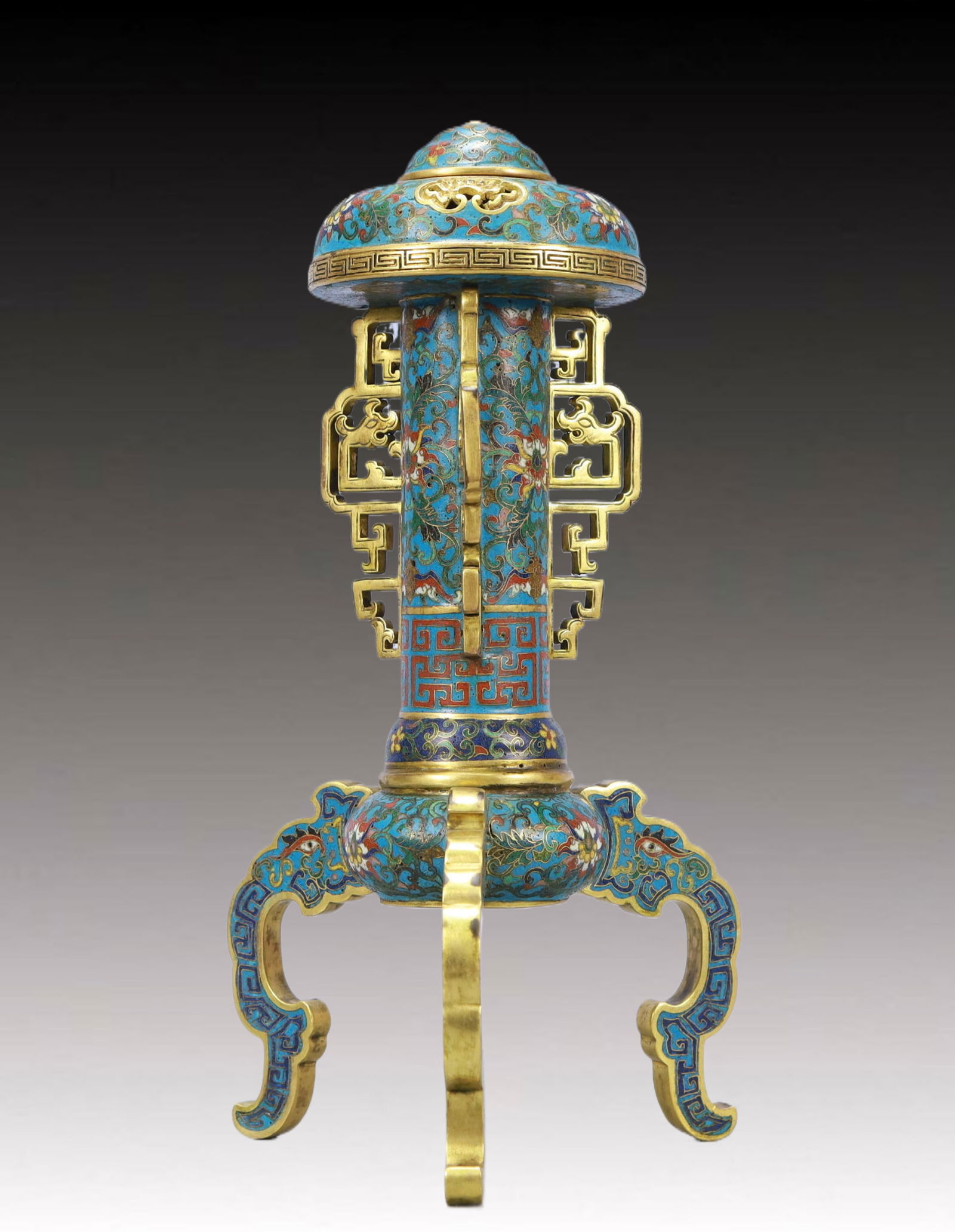 An Exquisite Cloisonne Lotus Pattern Hatstand - 5