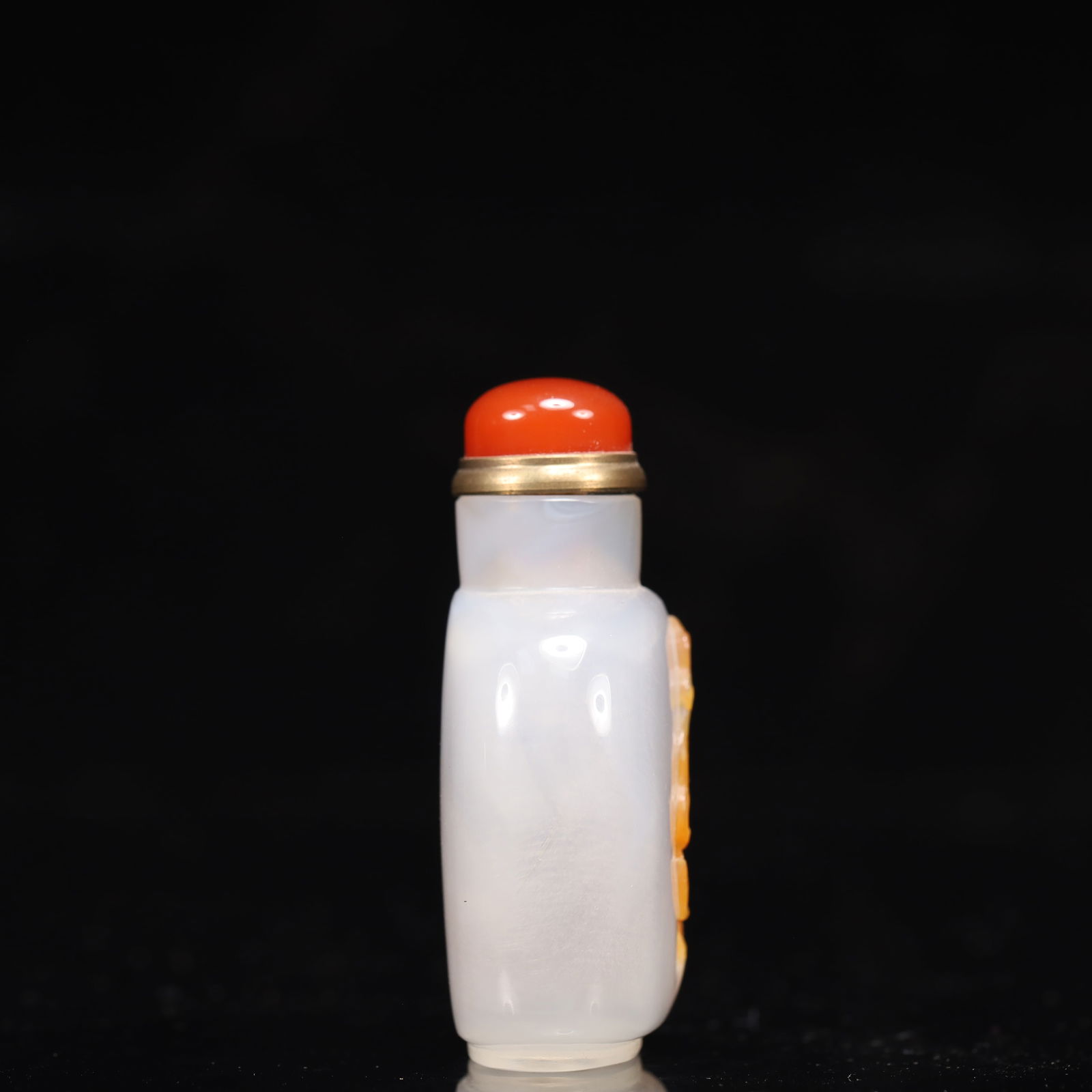 An Exquisite Agate Pine and Bats Pattern Snuff Bottle - 4