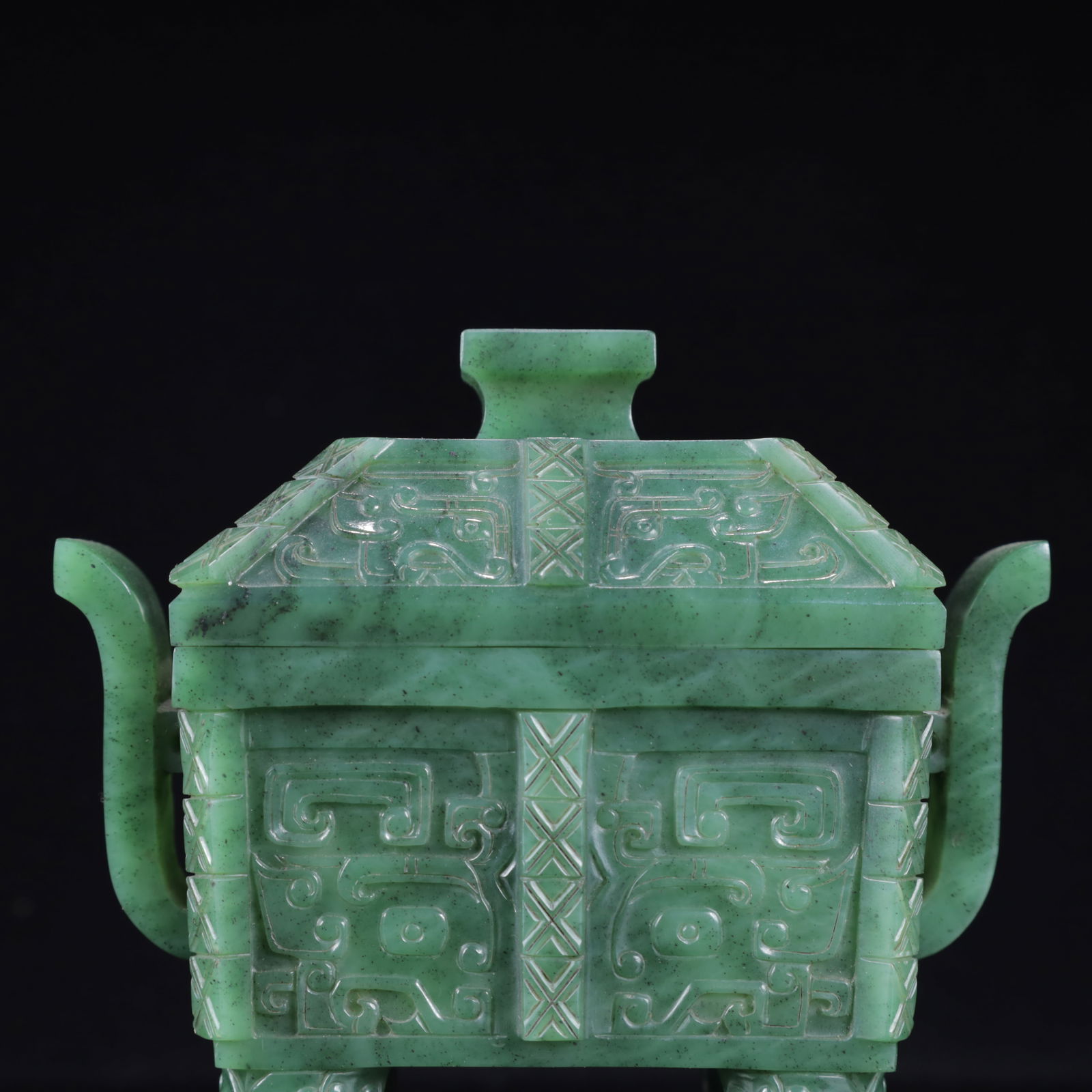 An Exquisite Jasper Beast-Face Pattern Censer - 2