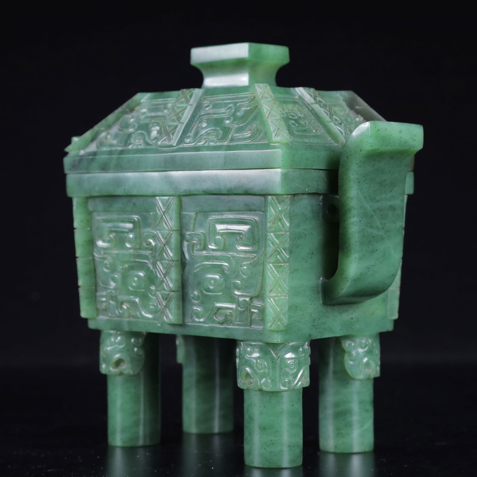 An Exquisite Jasper Beast-Face Pattern Censer - 3