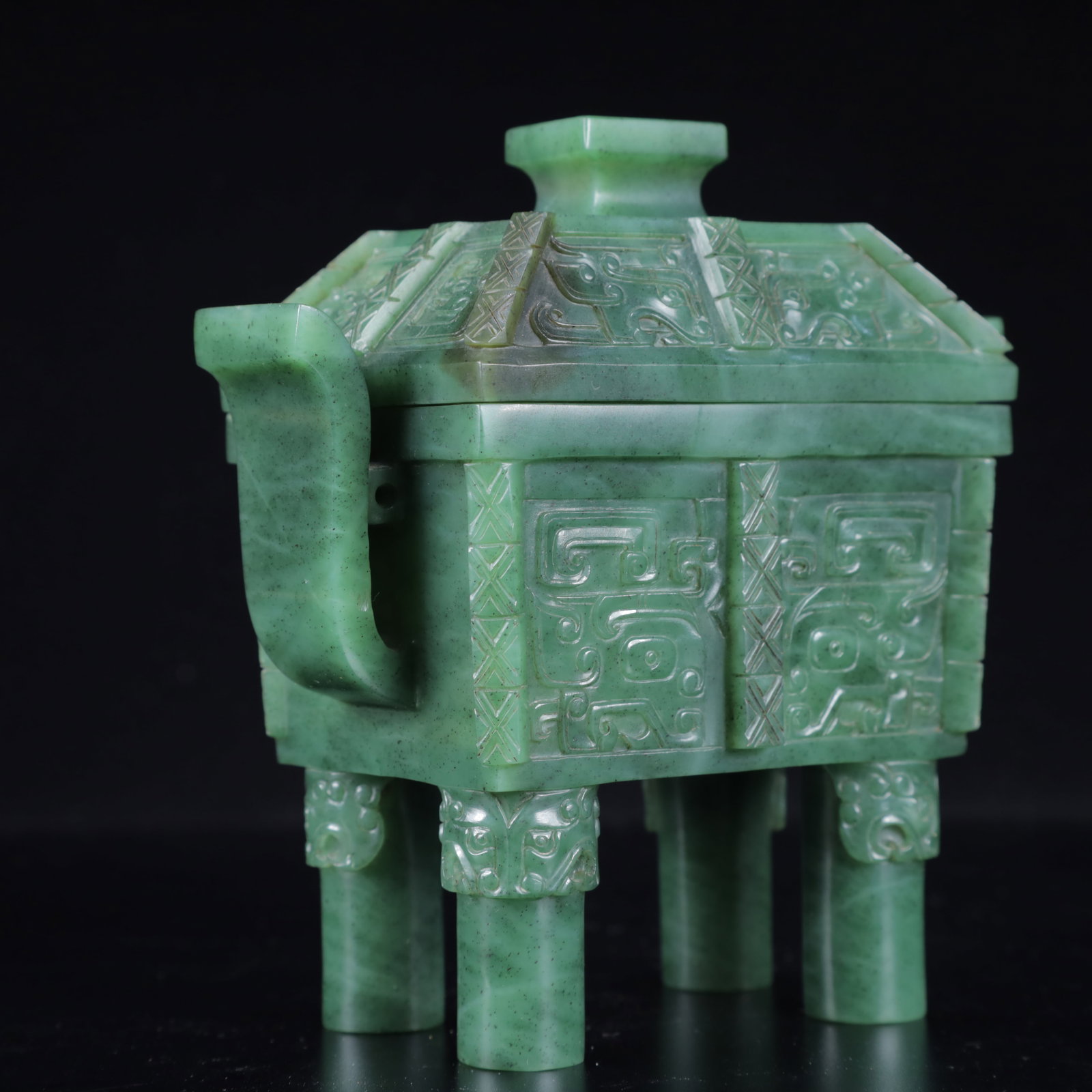 An Exquisite Jasper Beast-Face Pattern Censer - 5