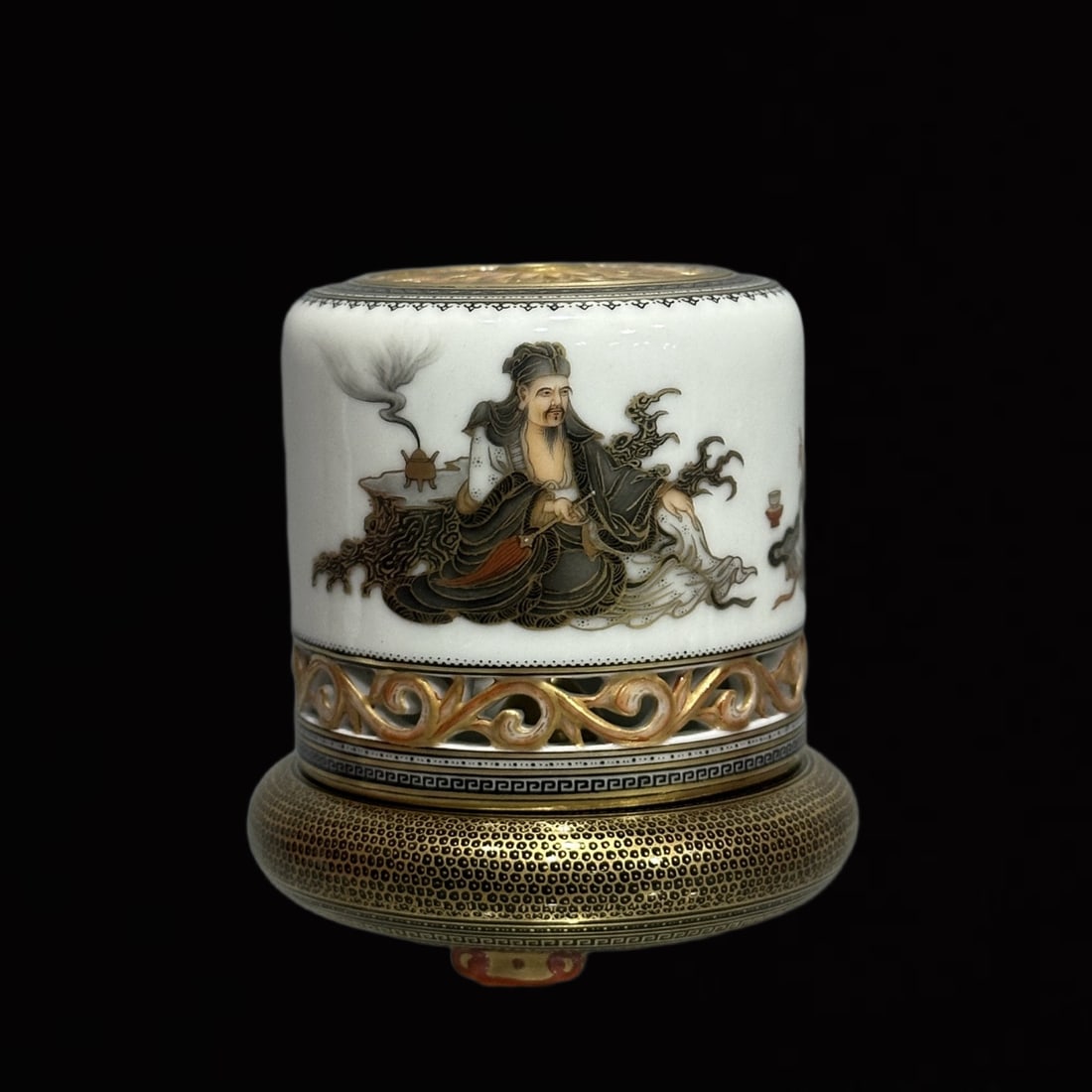 An Exquisite Ink Color Painted Gold Figure Pattern Censer?with Poem (1 of 11)