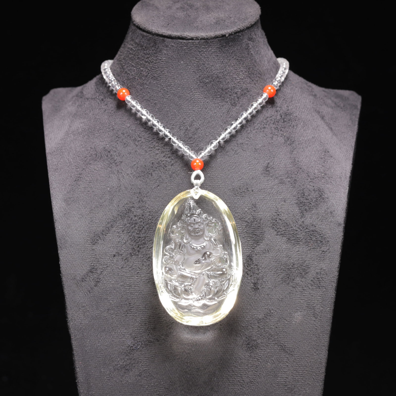 An Exquisite Crystal Statue of Mammon Pendant (1 of 3)