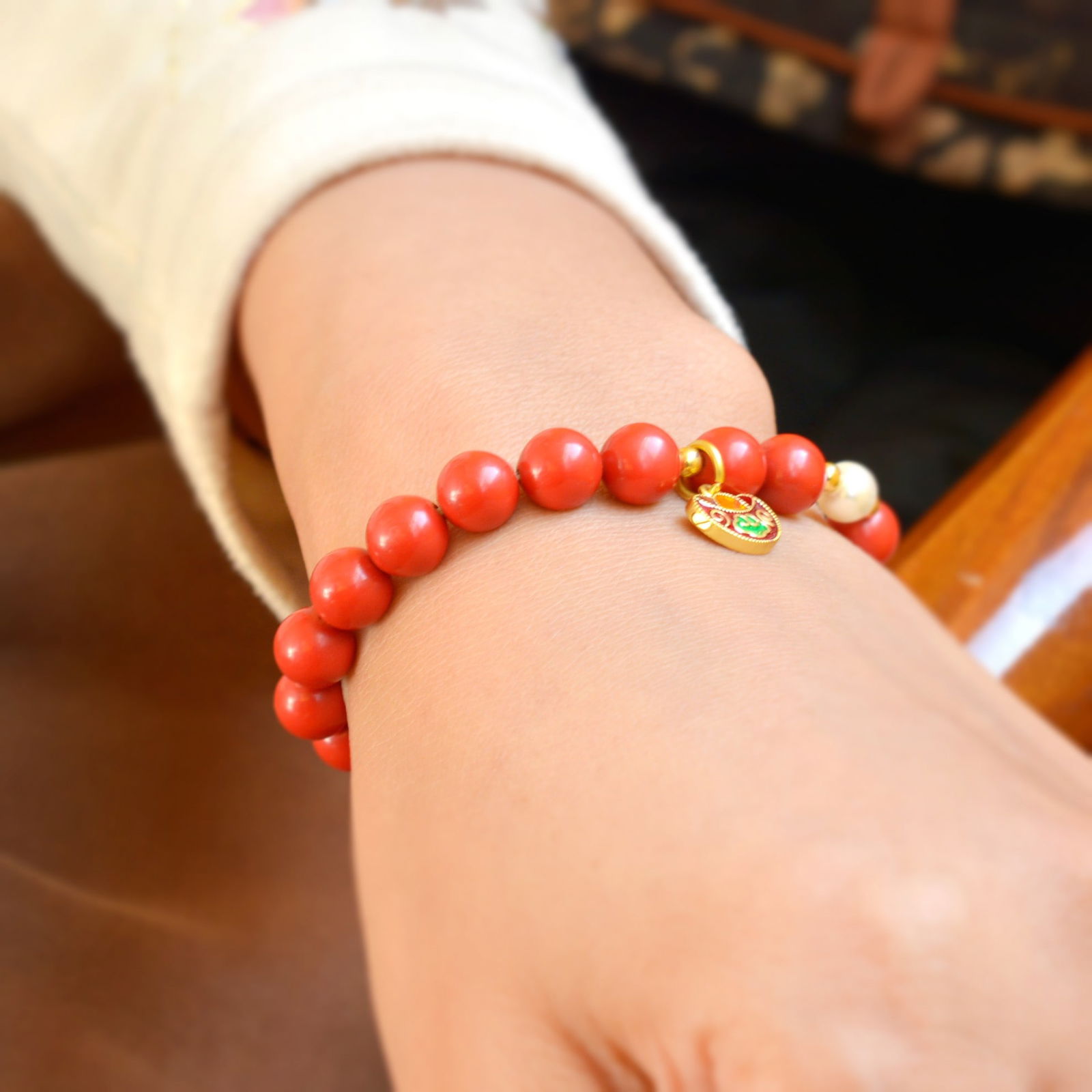 An Exquisite Cinnabar Bracelets - 2
