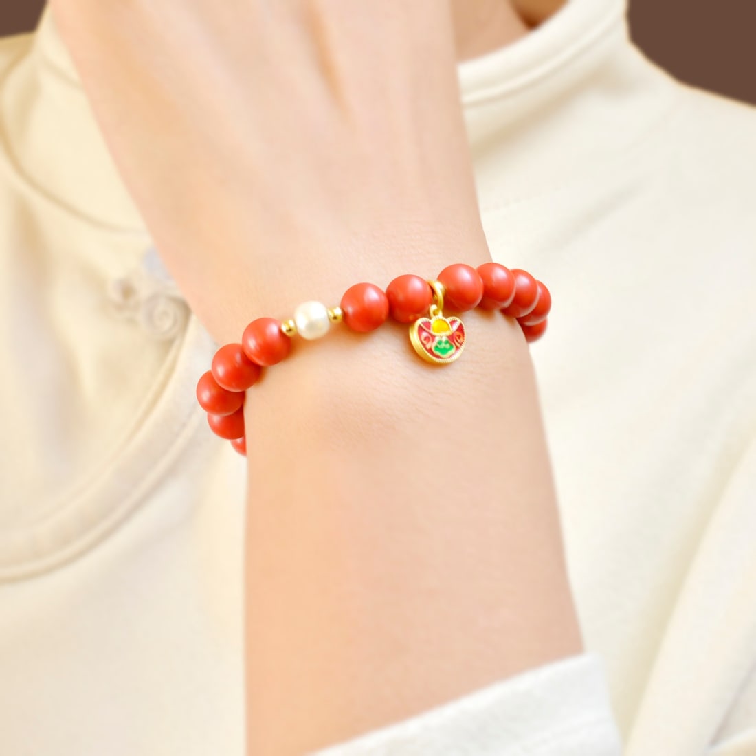 An Exquisite Cinnabar Bracelets - 3