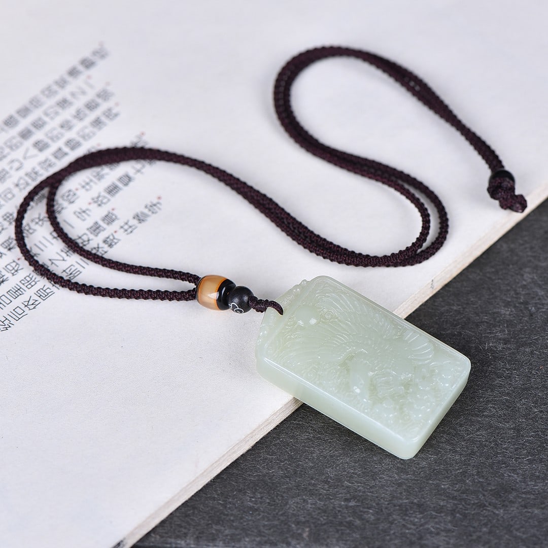 An Exquisite White Jade Eagle Pattern Pendant - 5