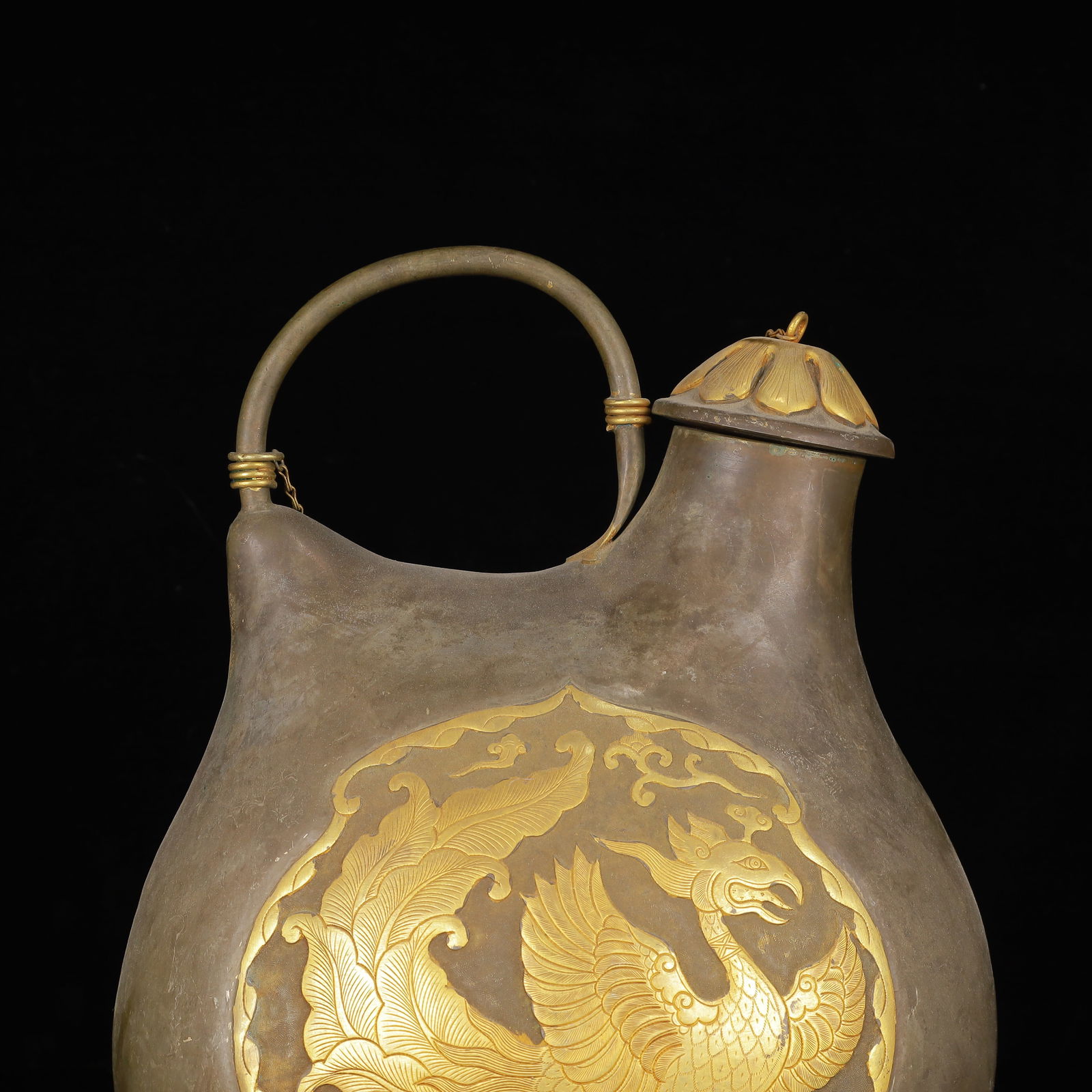 An Exquisite Gilt Silver Phoenix Pattern Ewer - 2