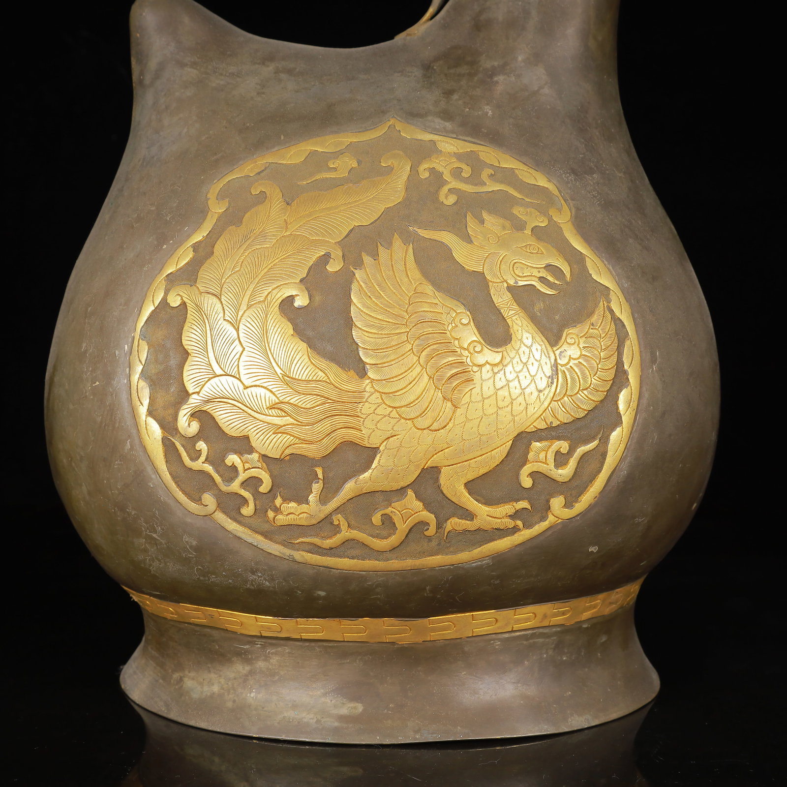 An Exquisite Gilt Silver Phoenix Pattern Ewer - 3