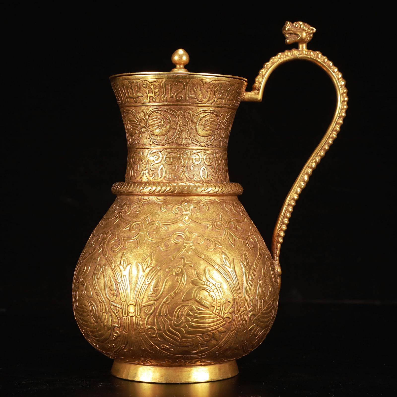 An Exquisite Gilt Bronze Auspicious Beast Pattern Ewer (1 of 13)