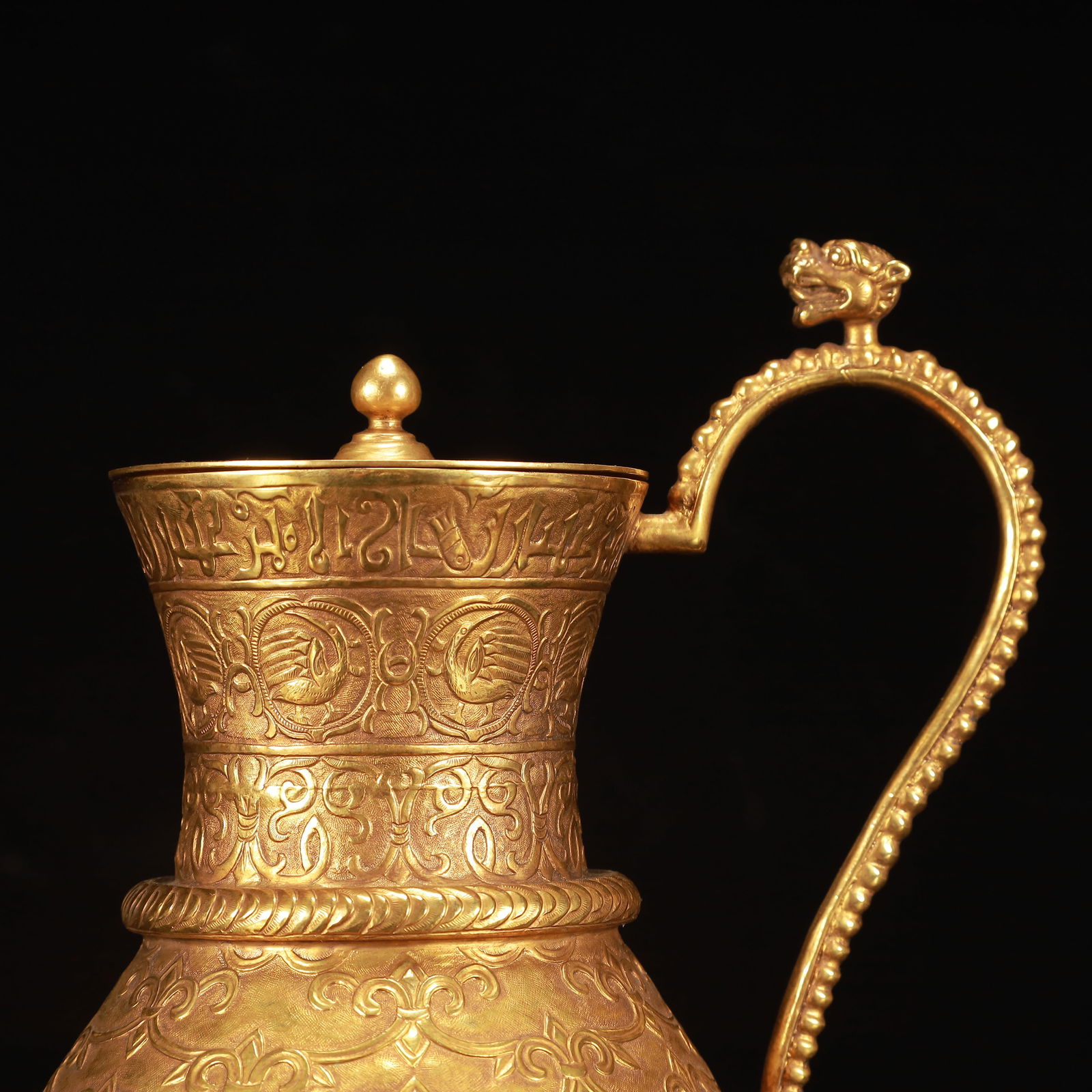 An Exquisite Gilt Bronze Auspicious Beast Pattern Ewer - 2
