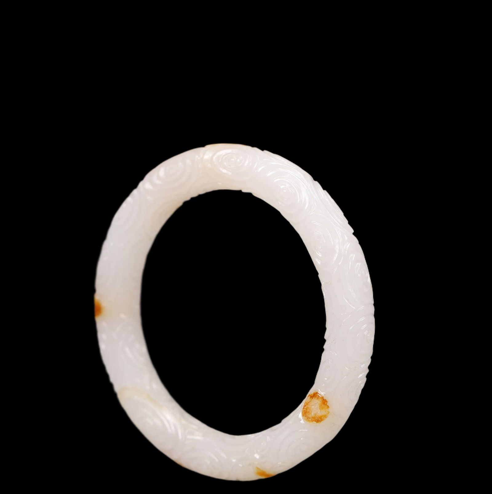 An Exquisite White Jade Auspicious Cloud Pattern Bracelets - 2