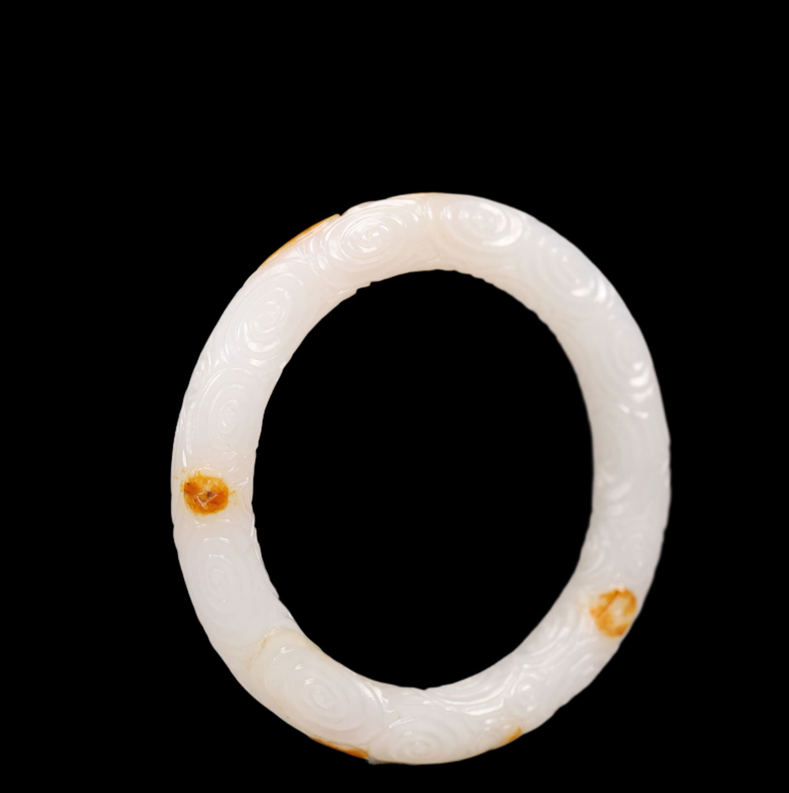 An Exquisite White Jade Auspicious Cloud Pattern Bracelets - 3