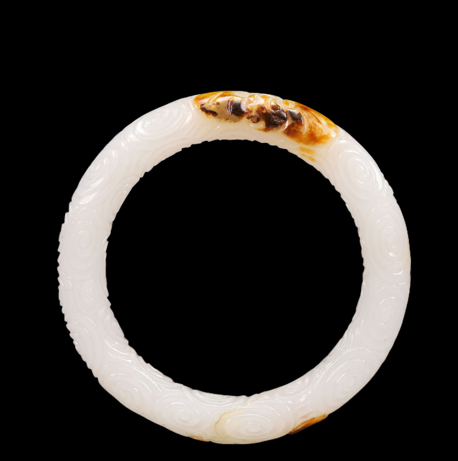 An Exquisite White Jade Auspicious Cloud Pattern Bracelets - 4