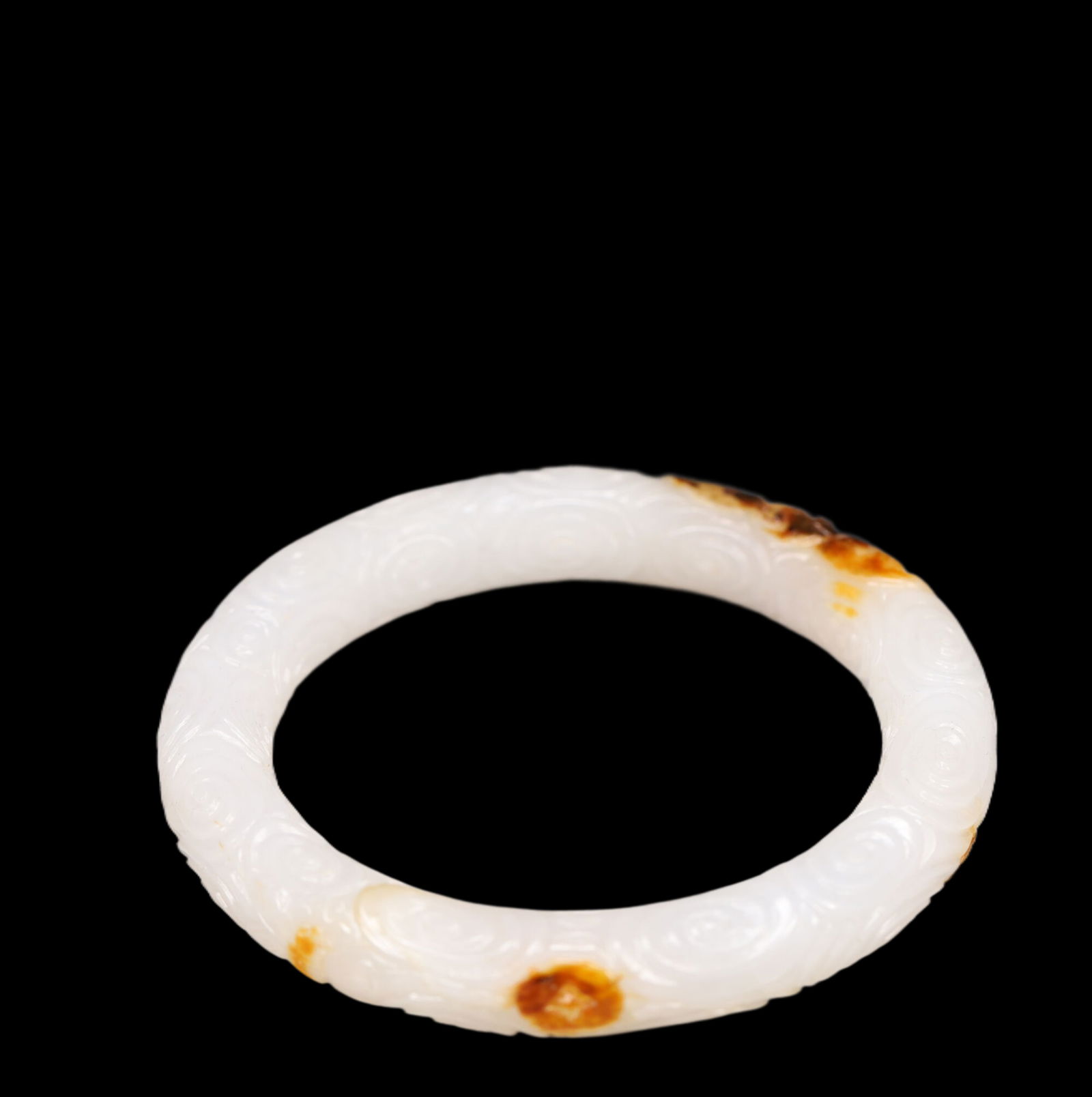 An Exquisite White Jade Auspicious Cloud Pattern Bracelets - 5