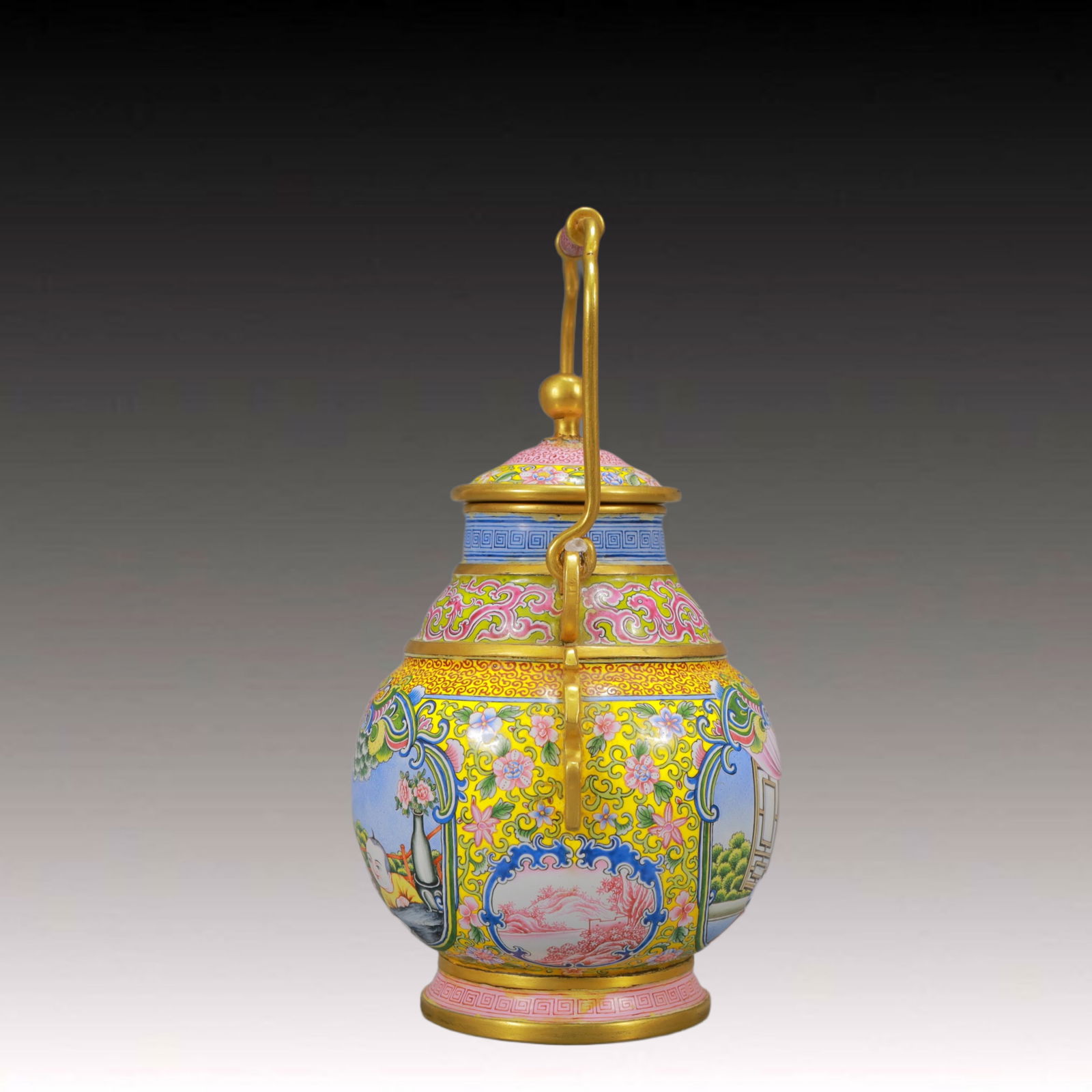 An Exquisite Painted Enamel Figure Pattern Jar - 3