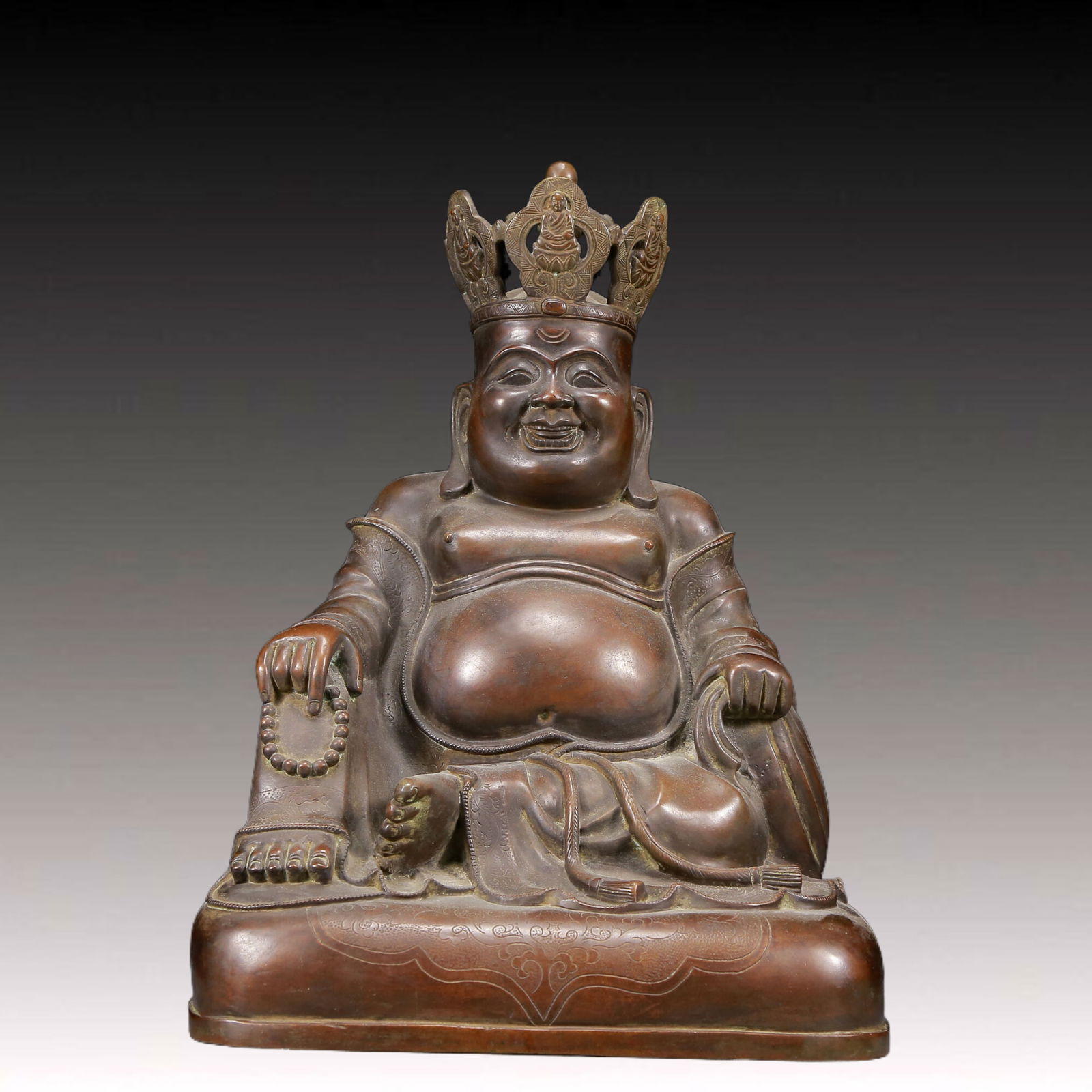 A Solemn Bronze Statue of Maitreya Buddha (1 of 10)