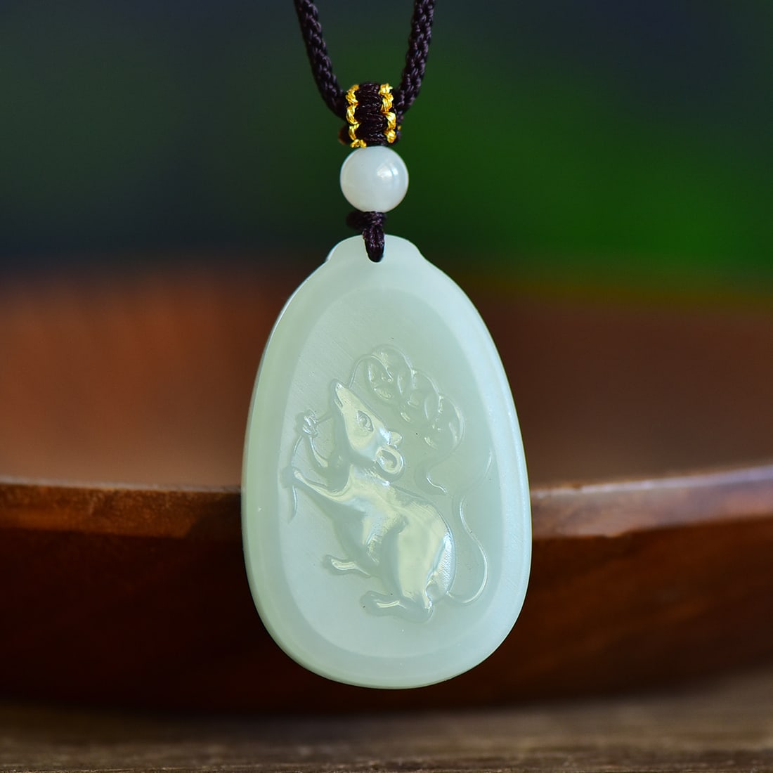 An Exquisite White Jade Mouse Pattern Pendant - 4
