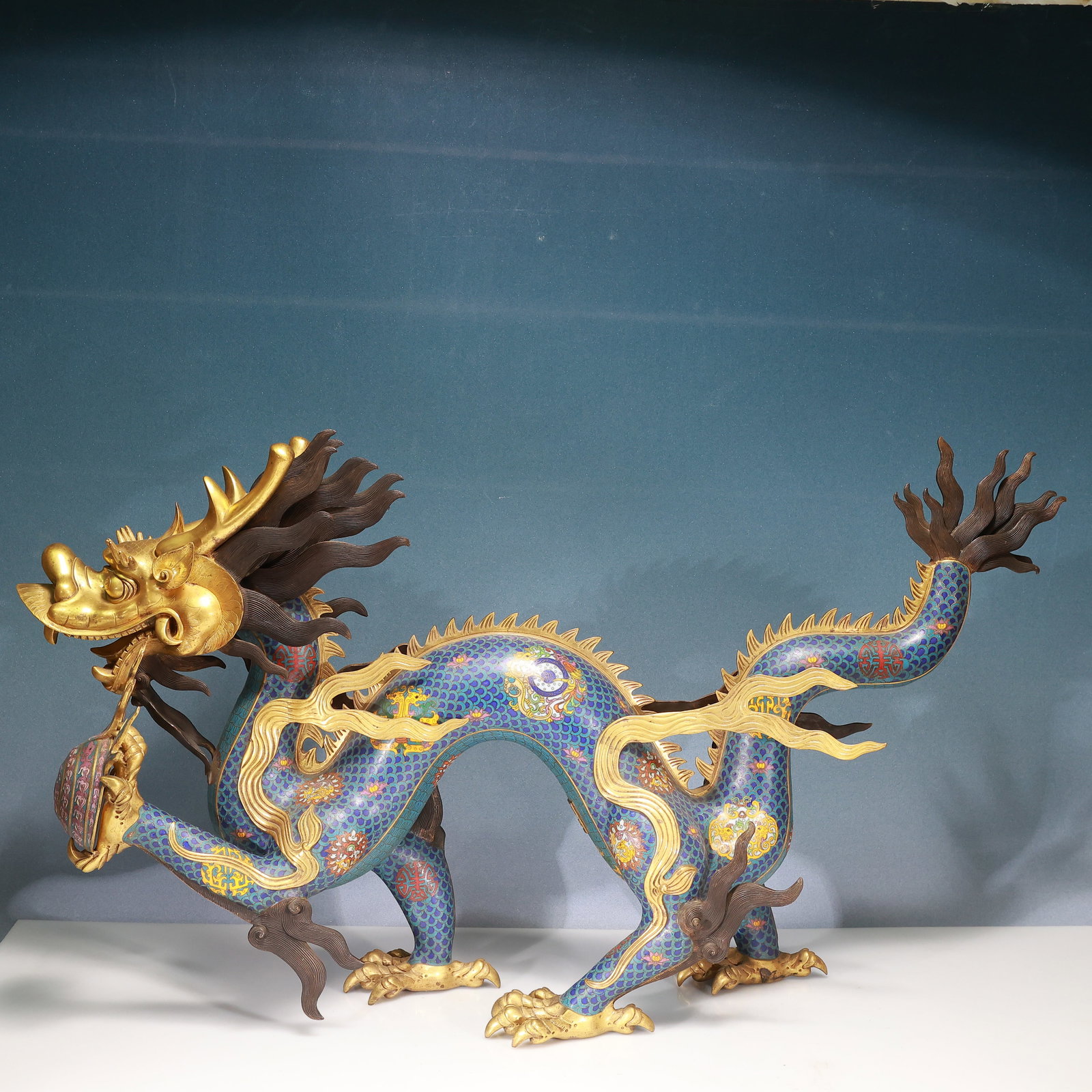 A Huge Cloisonne Dragon and Phoenix Pattern Dragon Ornament (1 of 15)