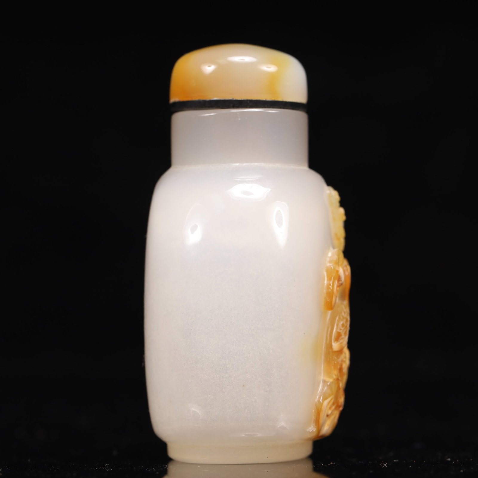 An Exquisite Agate Crane Pattern Snuff Bottle - 4