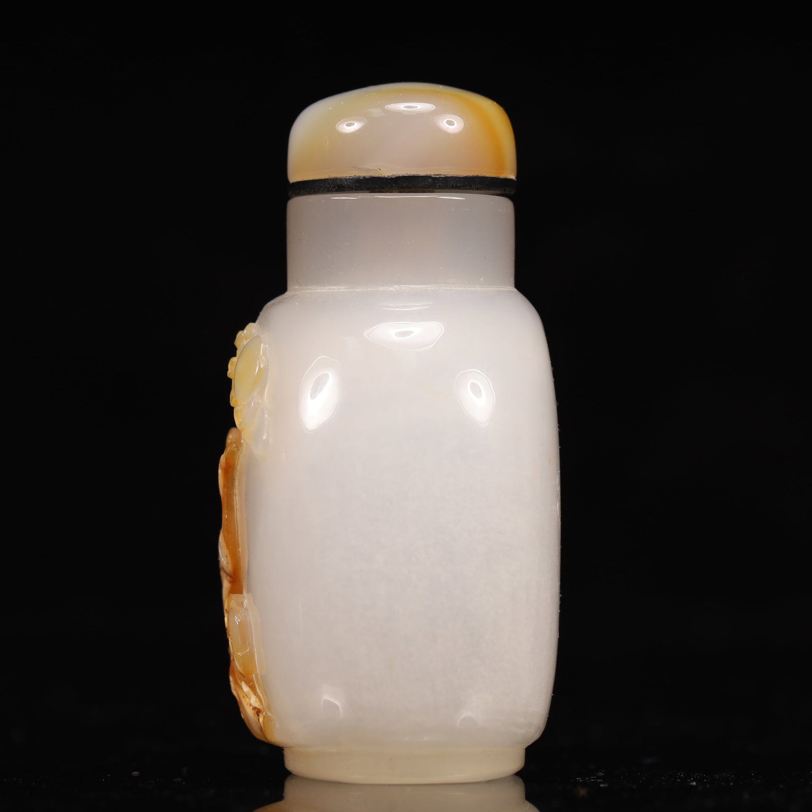 An Exquisite Agate Crane Pattern Snuff Bottle - 6
