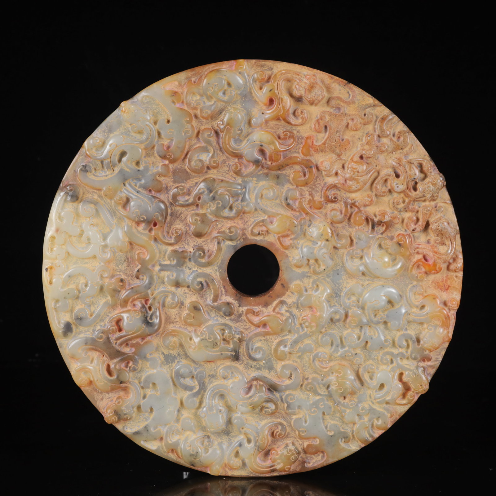 A Exquisite White Jade Chi-Dragon Pattern Jade Pendant,with Poem: A Exquisite White Jade Chi-Dragon Pattern Jade Pendant,with Poem,Qing Dynasty,China,Size:15.7inx1in,Weight:2050g 