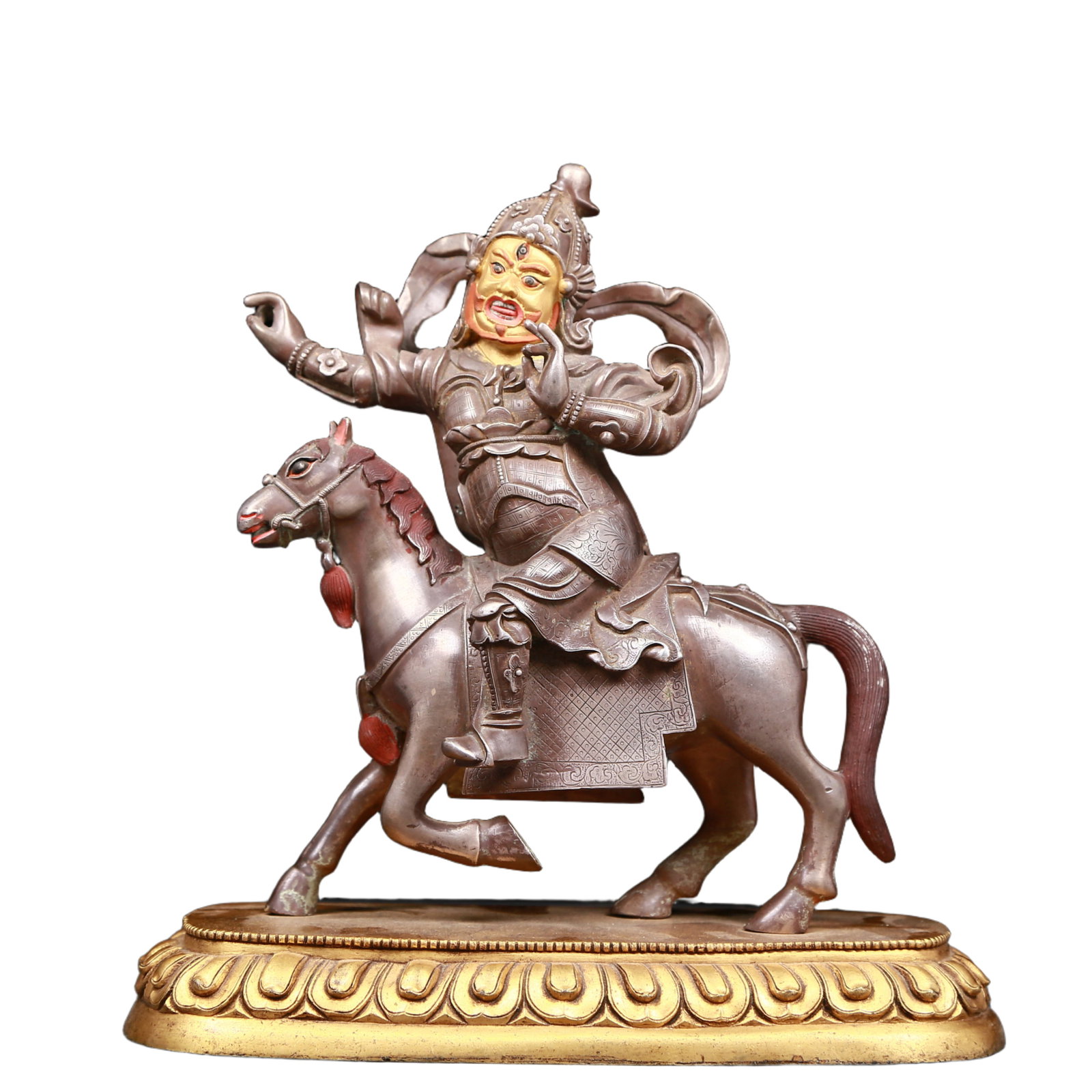 An exquisite gilt-bronze and silver horse-riding statue of the Mammon (1 of 11)