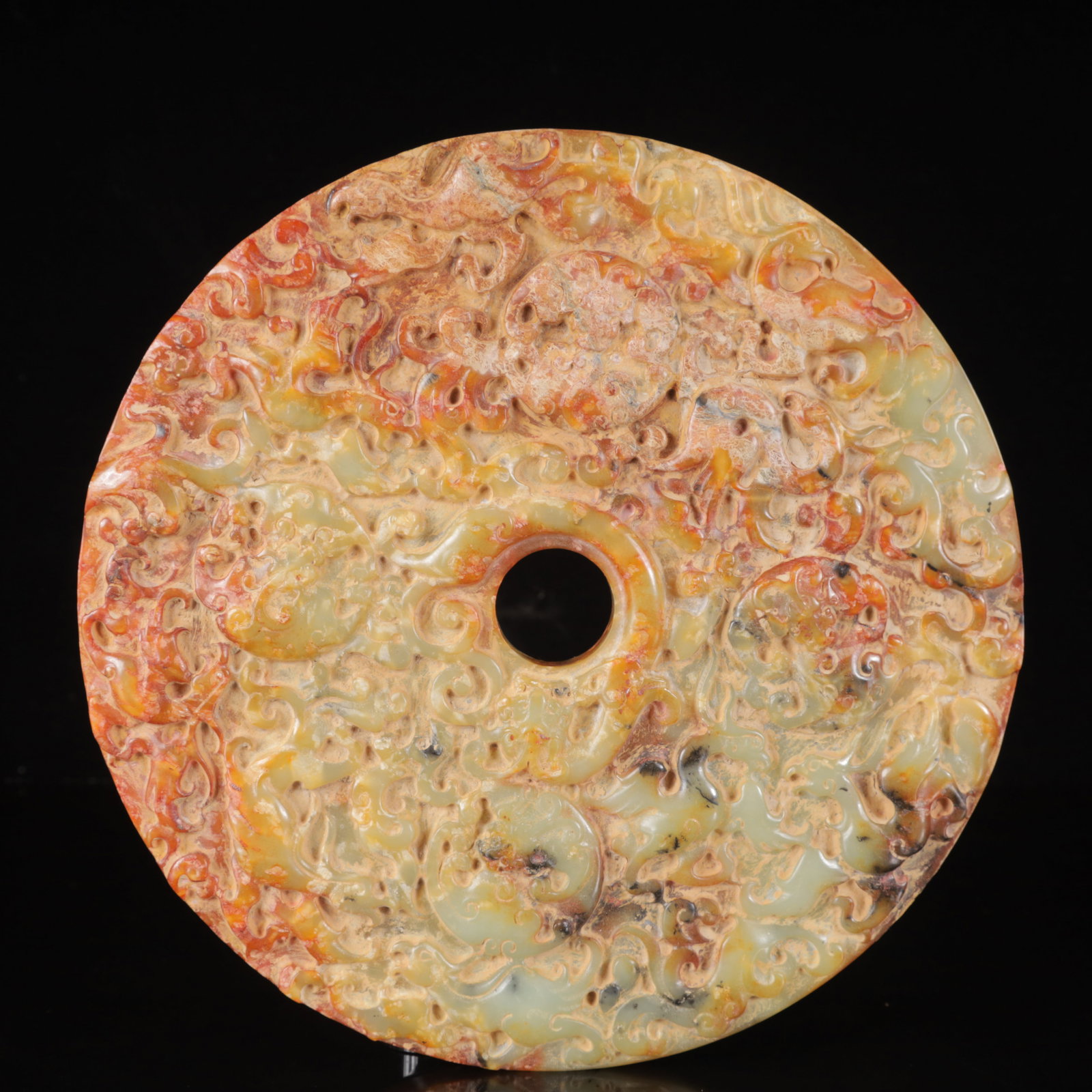 An Exquisite White Jade Dragon and Phoenix Pattern Jade Pendant,with Poem (1 of 12)