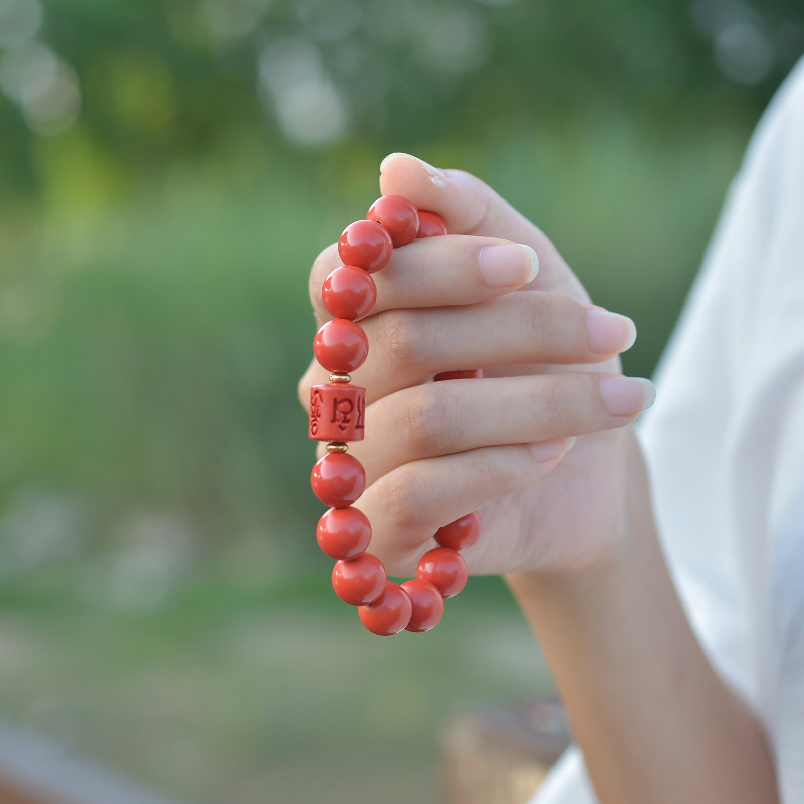 An Exquisite Cinnabar Bracelets - 6