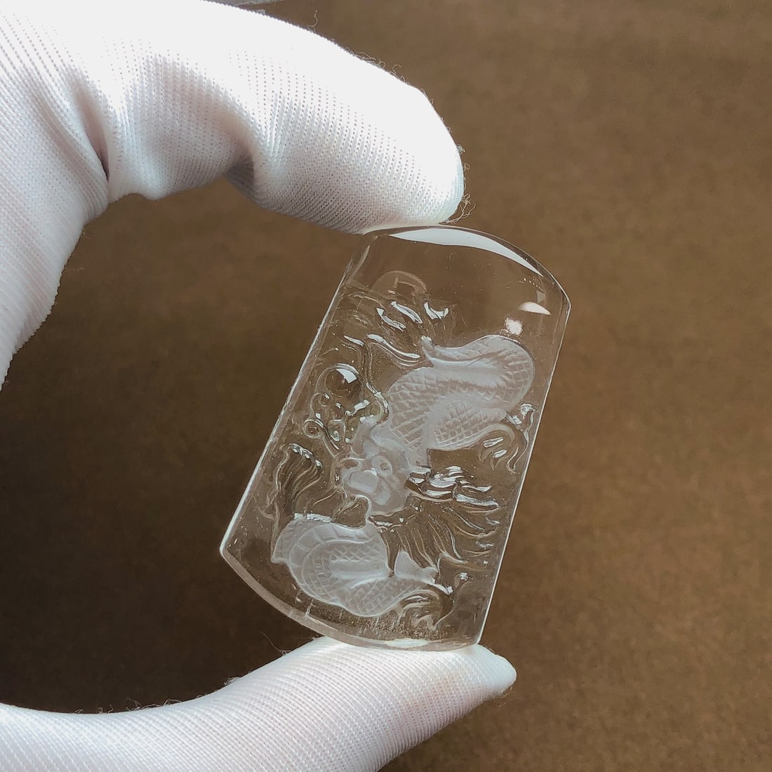 An Exquisite Crystal Dragon Pattern Pendant - 2