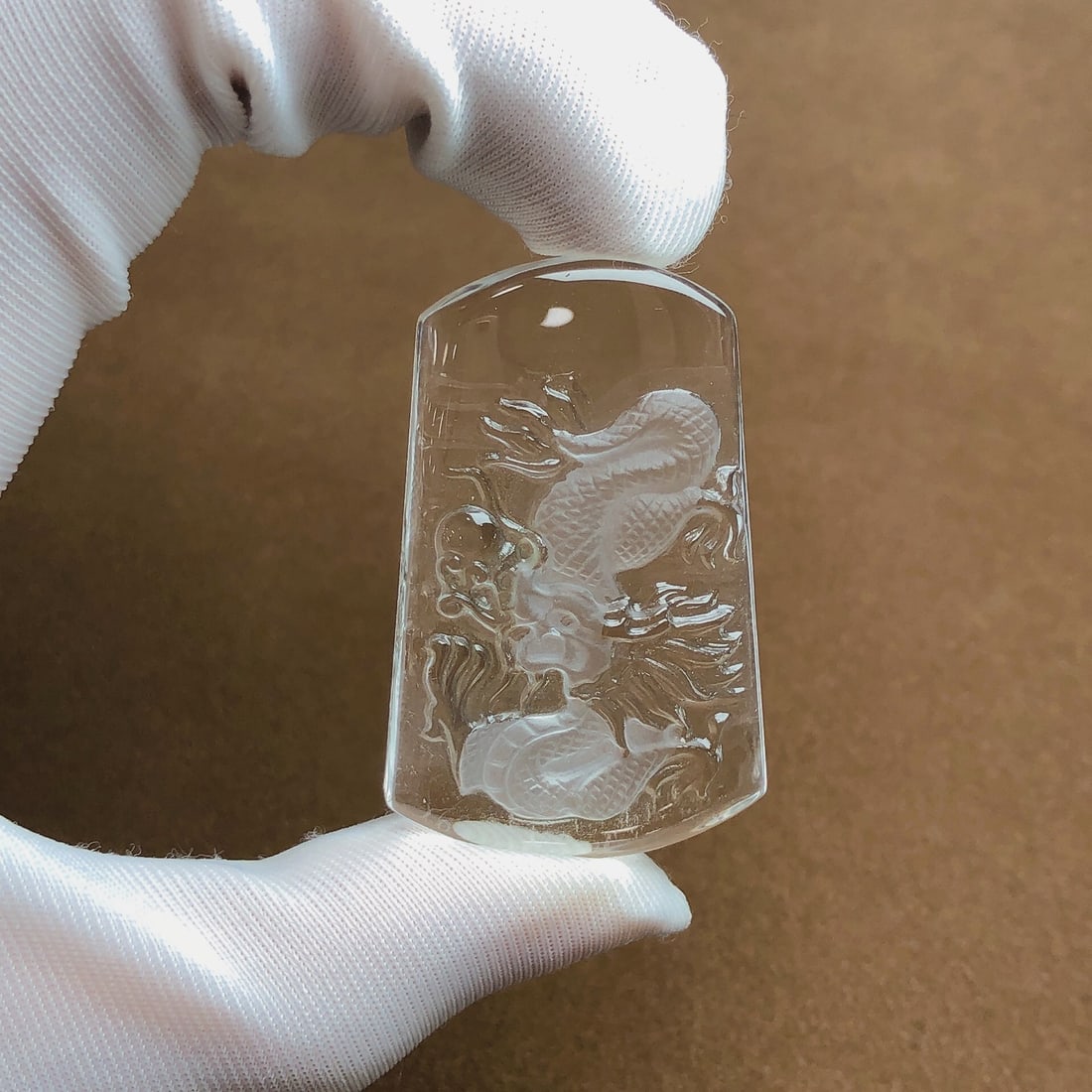 An Exquisite Crystal Dragon Pattern Pendant - 5