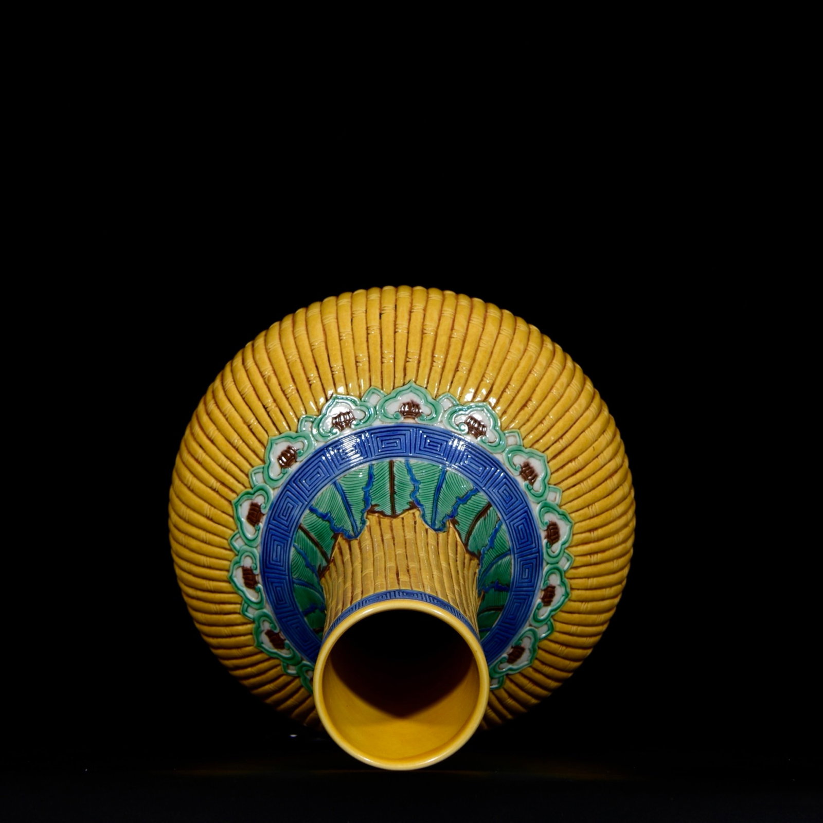 A Rare Biscuit Bamboo Pattern Vase - 7