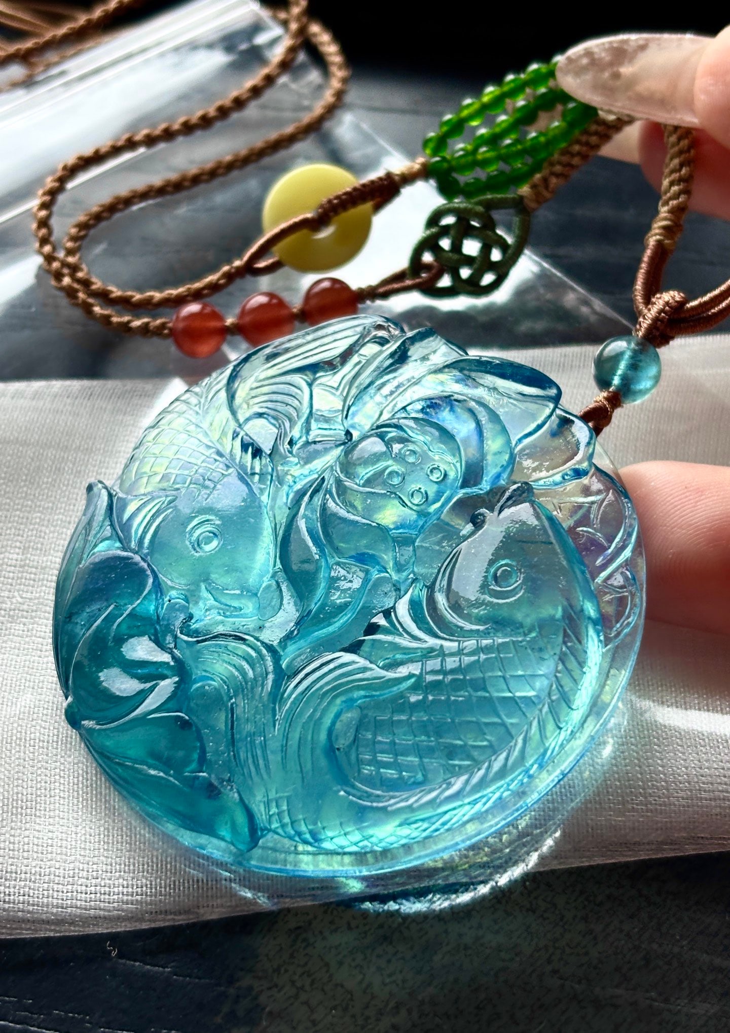 An Exquisite Aquamarine Fish Pattern Pendant (1 of 6)