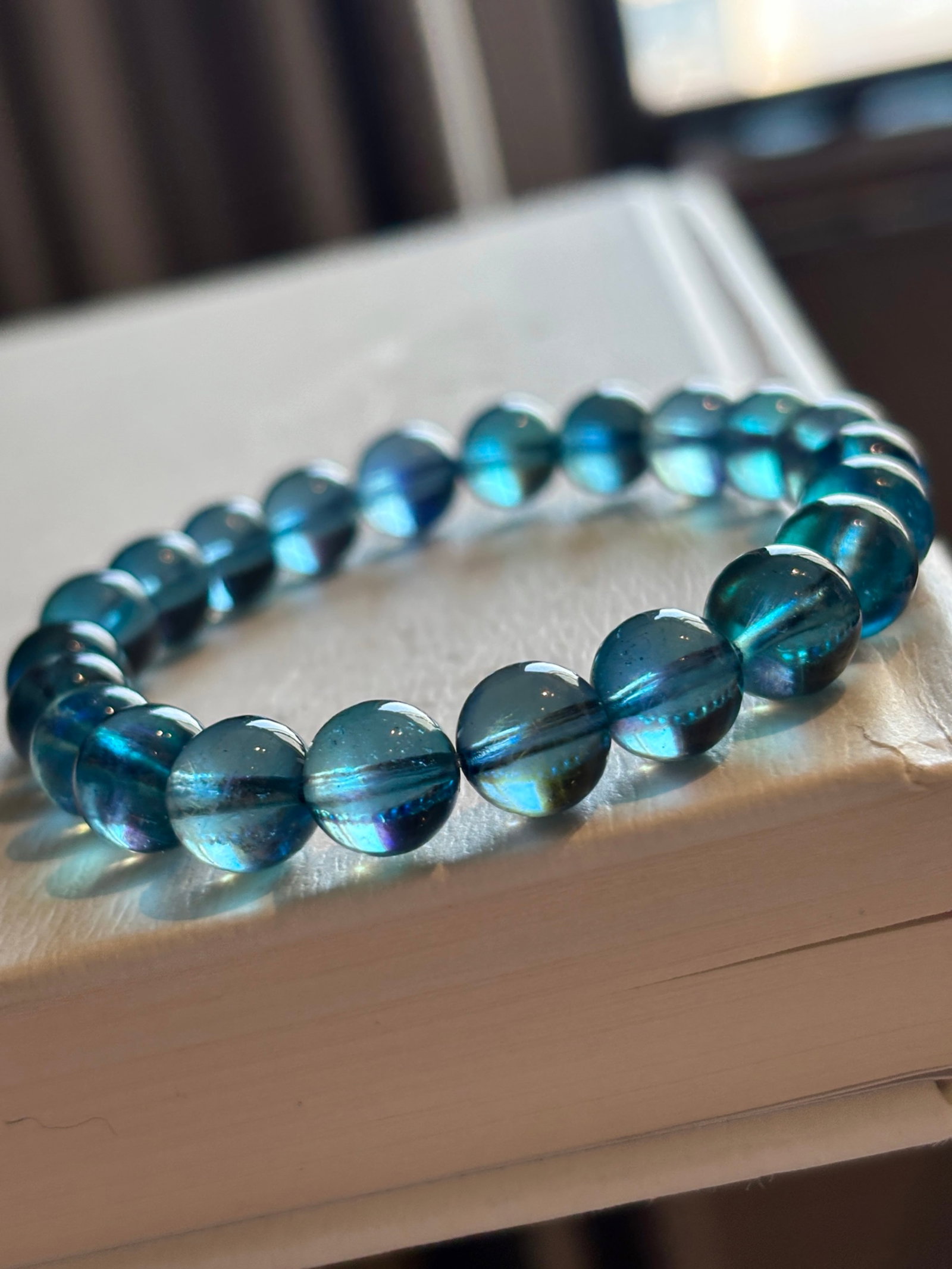 An Exquisite Aquamarine Bracelets: An Exquisite Aquamarine Bracelets,Size:8.2mm,Weight:22.6g 海蓝宝手串
