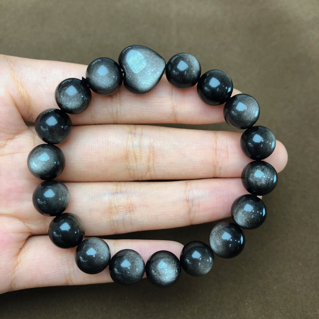 An Exquisite Silver Sheen Obsidian Bracelets (1 of 8)