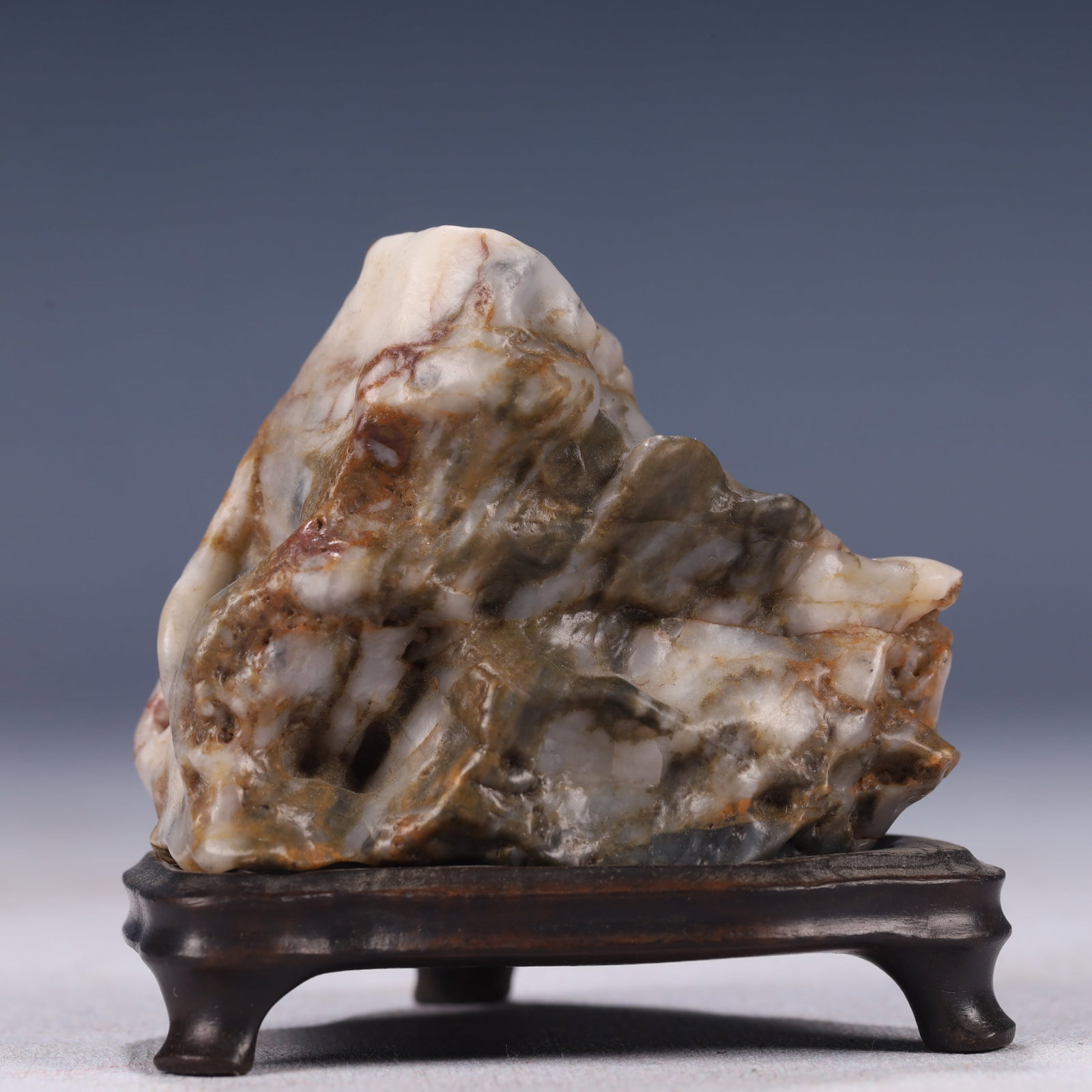 An Exquisite Stone Rockery Ornament,With Base: An Exquisite Stone Rockery Ornament,With Base,Qing Dynasty, China,Size:2.8inx2.2inx2in,Weight:150g