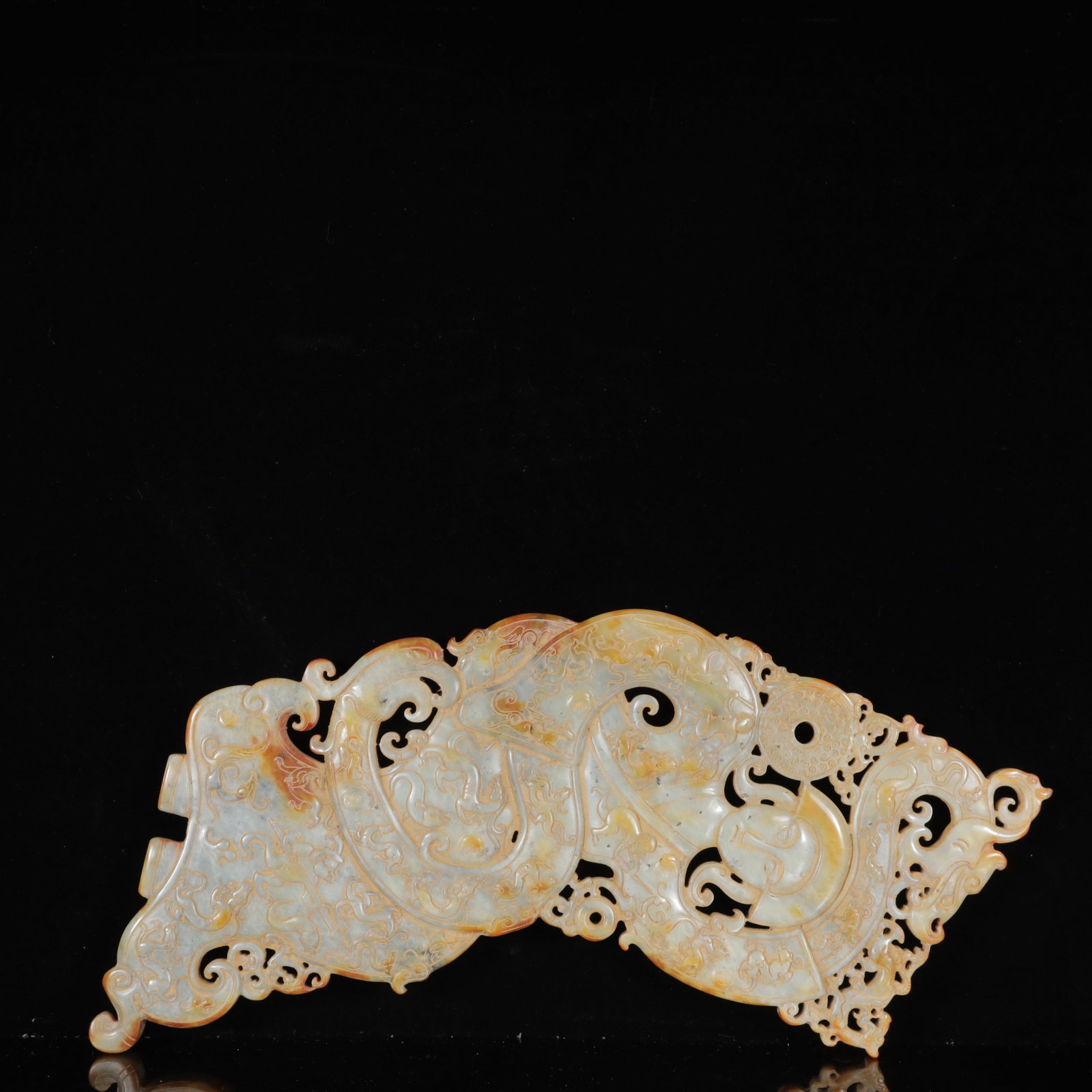 A Exquisite White Jade Dragon Pattern Ornament,with Poem (1 of 8)