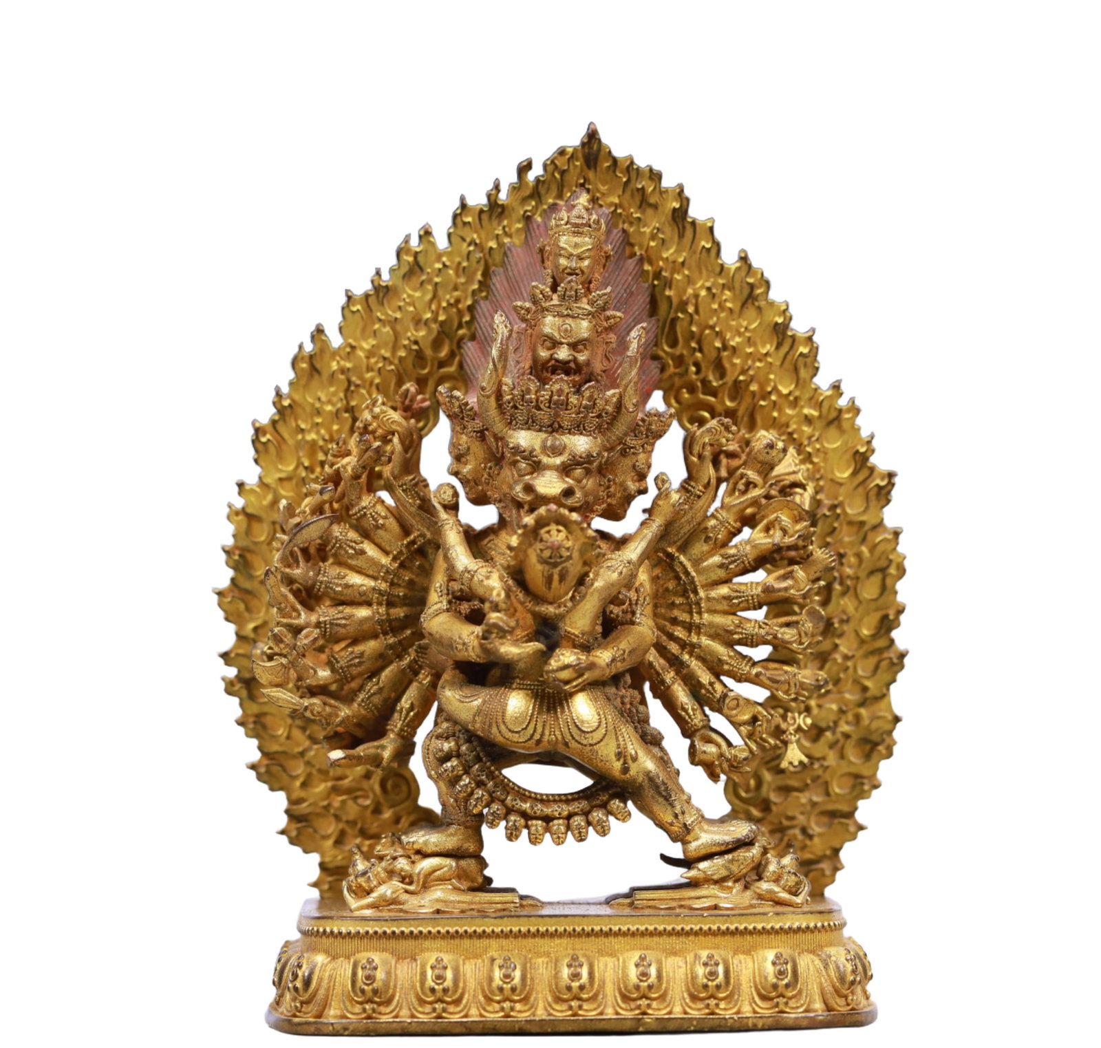 A Solemn Gilt Bronze Statue of Yamantaka (1 of 5)