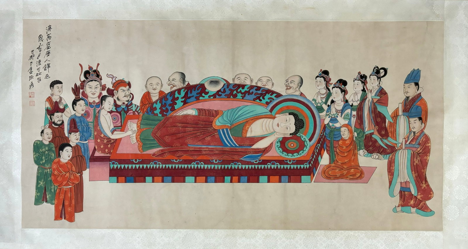 A Chinese Ink Painting of Buddha Statue on Paper,Zhang Daqian: A Chinese Ink Painting of Buddha Statue on Paper,Zhang Daqian,Size:(Without frame)53.1inx26.6in 一幅中国水墨佛像图,张大千