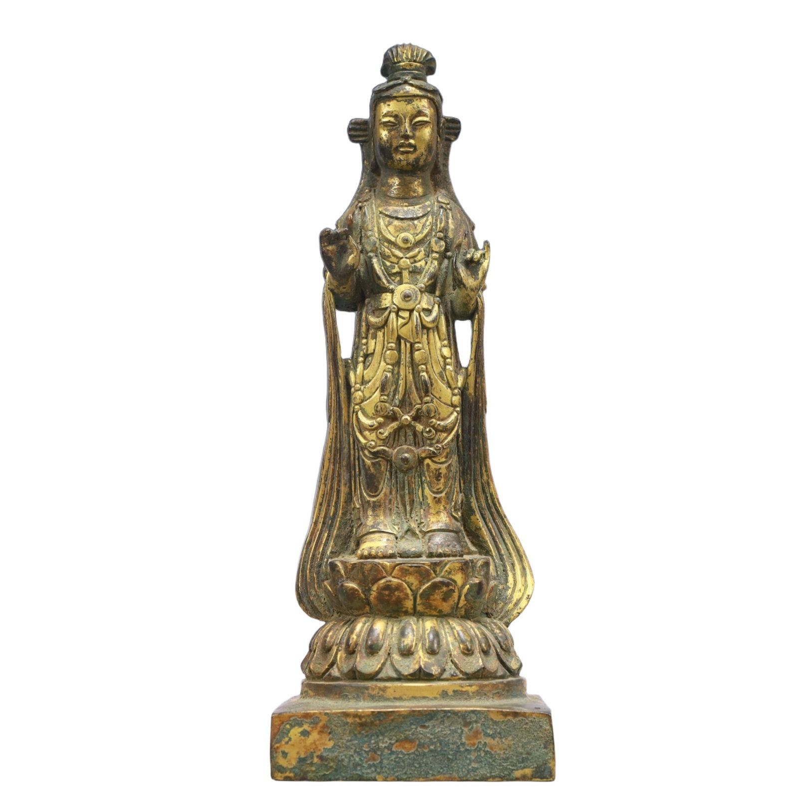 A Solemn Gilt Bronze Statue of Avalokitesvara (1 of 9)