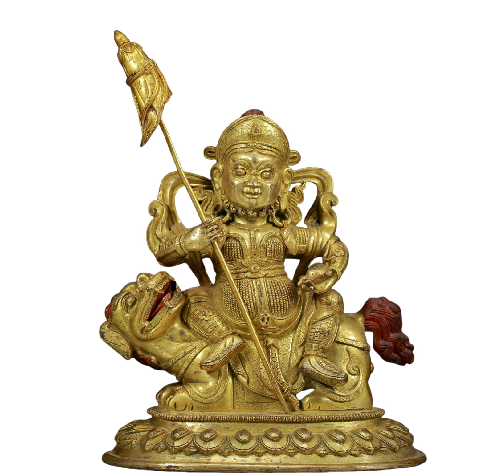 A Solemn Gilt Bronze Statue of Heavenly King (1 of 9)