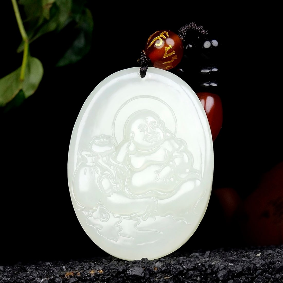 An Exquisite White Jade Statue of Maitreya Buddha Pendant: An Exquisite White Jade Statue of Maitreya Buddha Pendant,Size:41mmx31mmx8mm 白玉弥勒佛像挂件