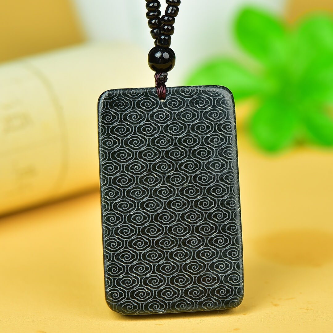 An Exquisite Sapphire Auspicious Cloud Pattern Pendant - 5