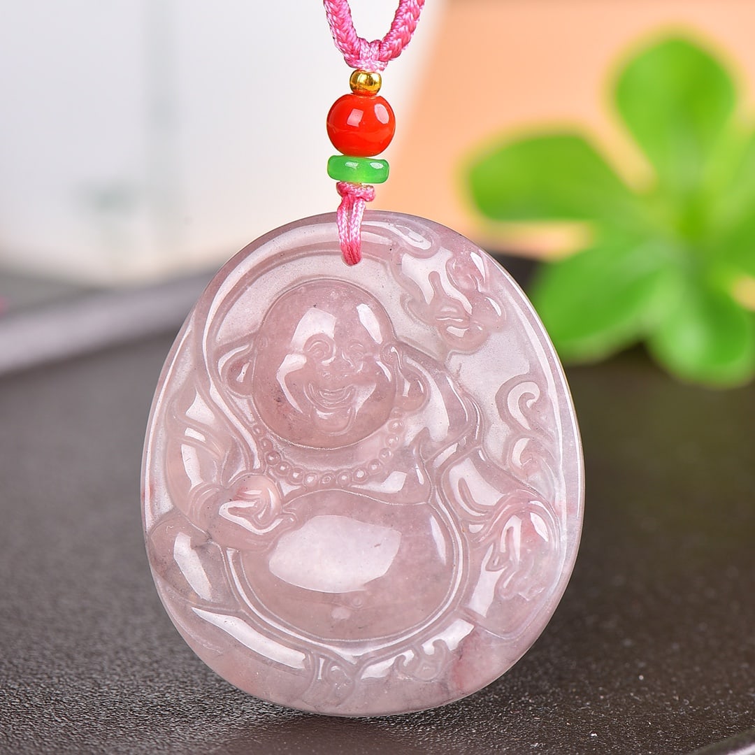 An Exquisite Jade Maitreya Buddha Pattern Pendant: An Exquisite Jade Maitreya Buddha Pattern Pendant,Size:41mmx48mm 寓意:吉祥心怀天下能容天下事 玉弥勒Ë