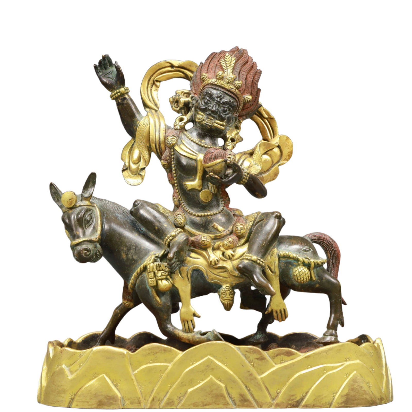 A Solemn Gilt Bronze Statue of Vajra: A Solemn Gilt Bronze Statue of Vajra,Qing Dynasty, China,Size:8.5inx3.1inx9.1in Weight:3300g 铜鎏金金刚像,中国清代