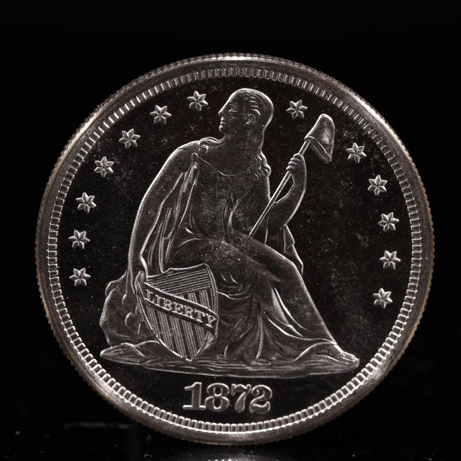 USA One Dollar 1872 Coin: American coin. IN GOD WE TRUST / LIBERTY / 1872 / UNITED STATES OF AMERICA / ONE DOL. Weight:26.9g.