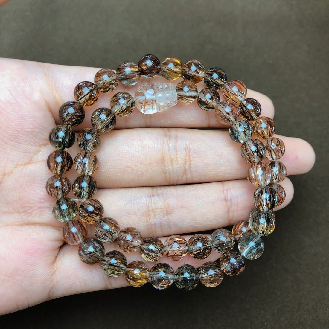 An Exquisite Crystal Bracelets: An Exquisite Crystal Bracelets,Size:7.1mm, Weight:27.7g 水晶手串