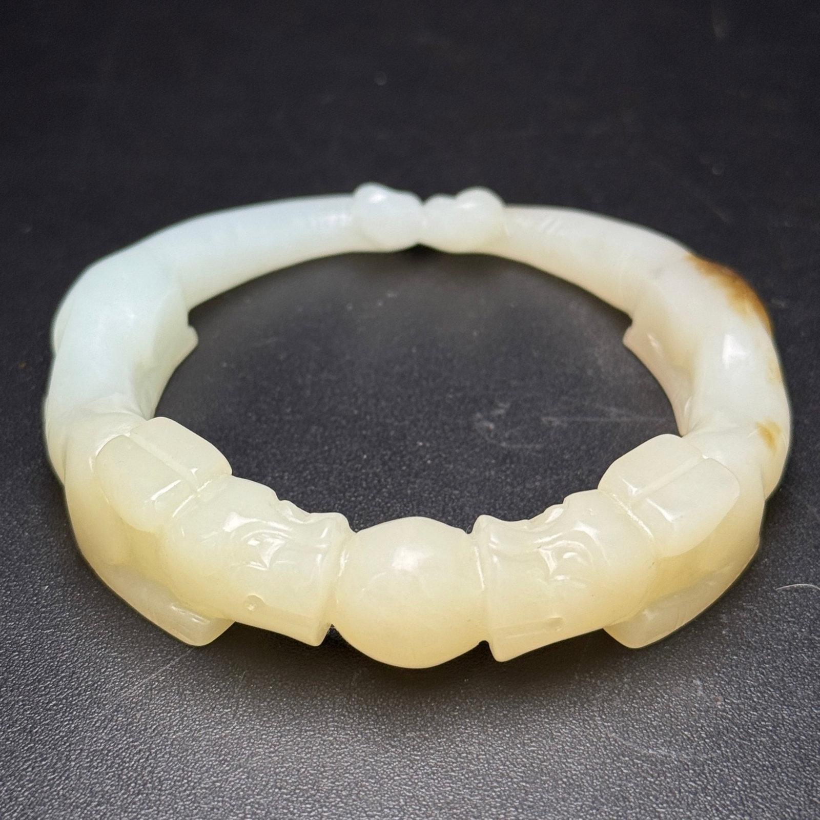 An Exquisite White Jade Auspicious Beast Pattern Bracelets - 6