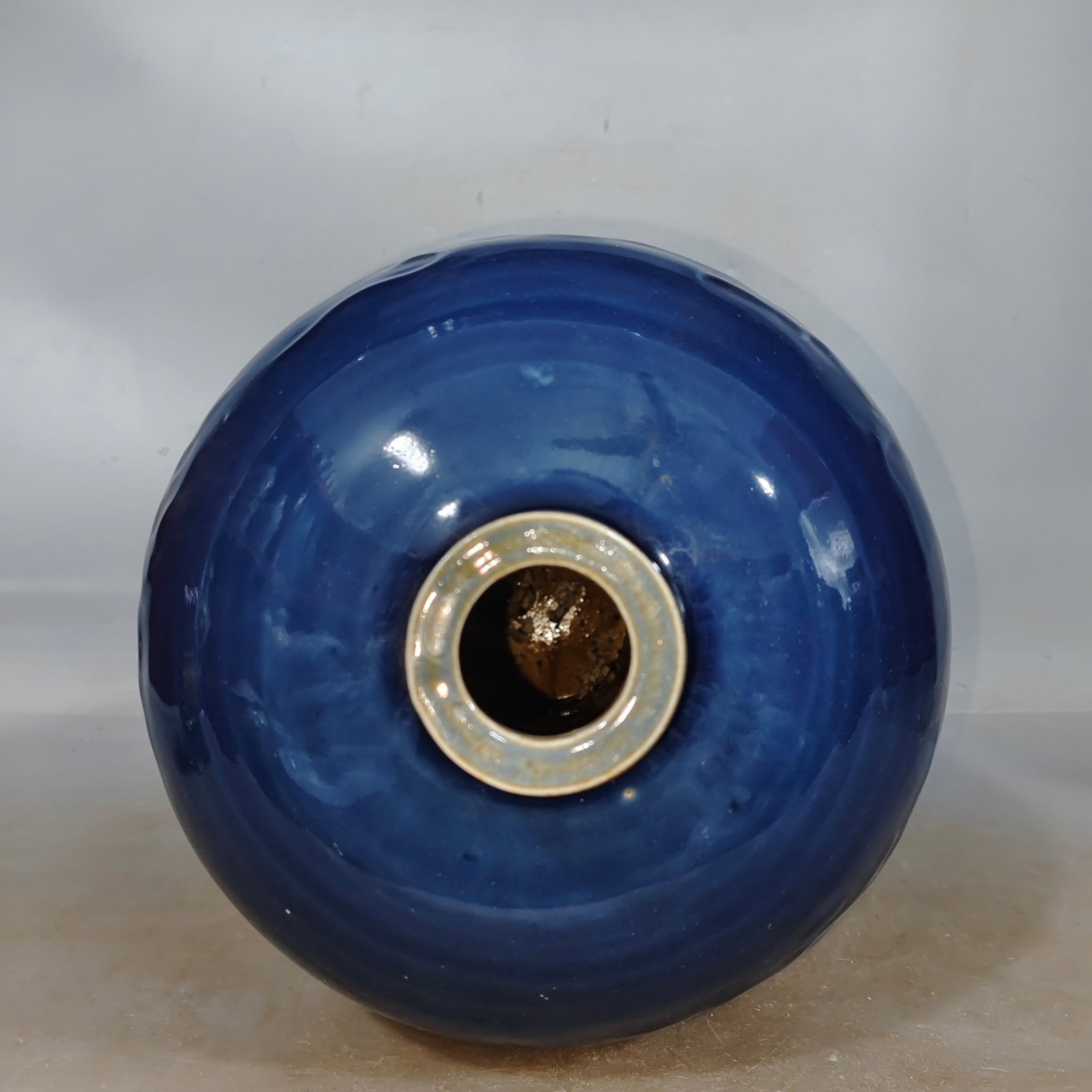 A Huge Blue Glazed Dragon Pattern Bottle - 4
