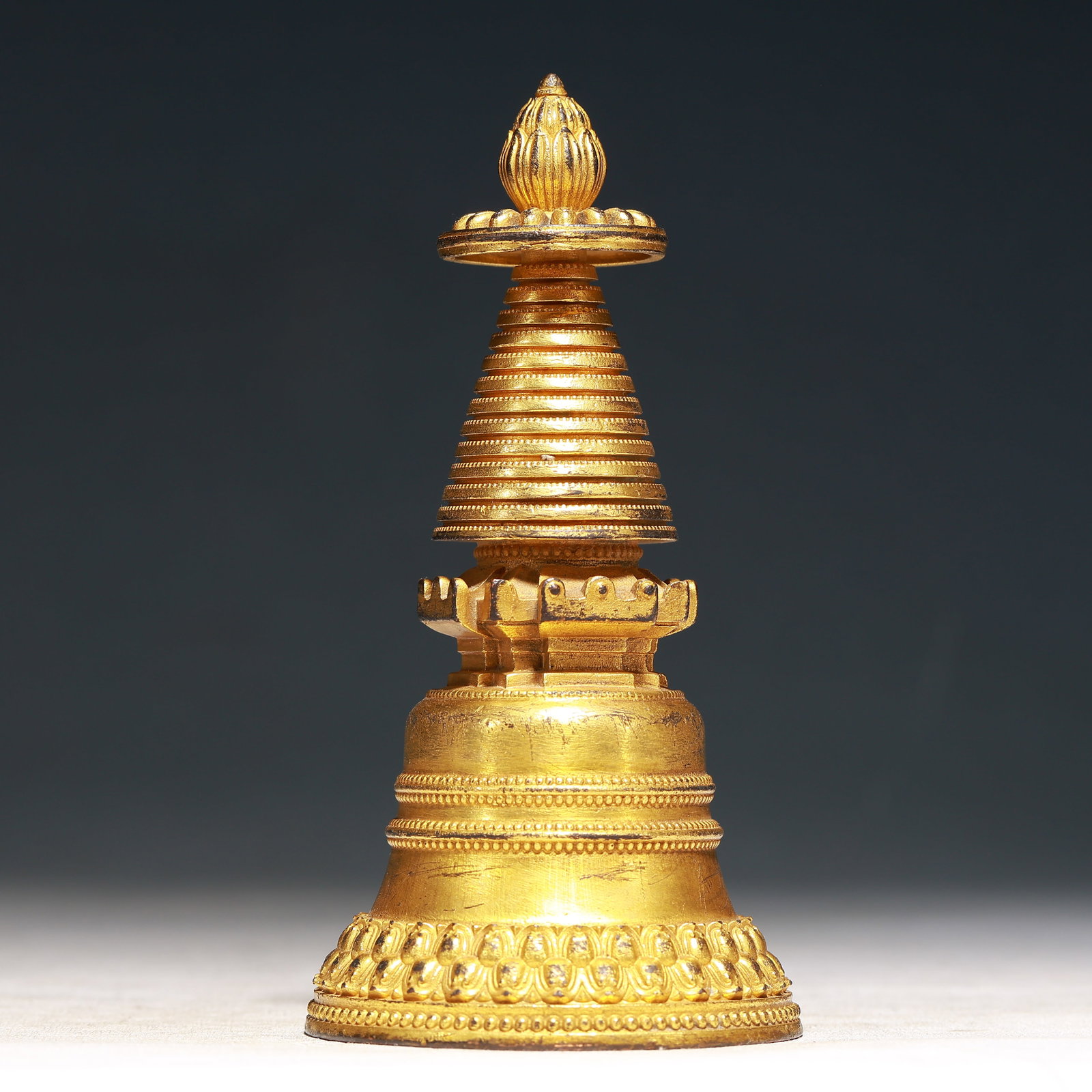 A Rare Gilt Bronze Pagoda - 3